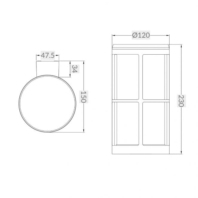 Harrington IP54 Anthracite Wall Light