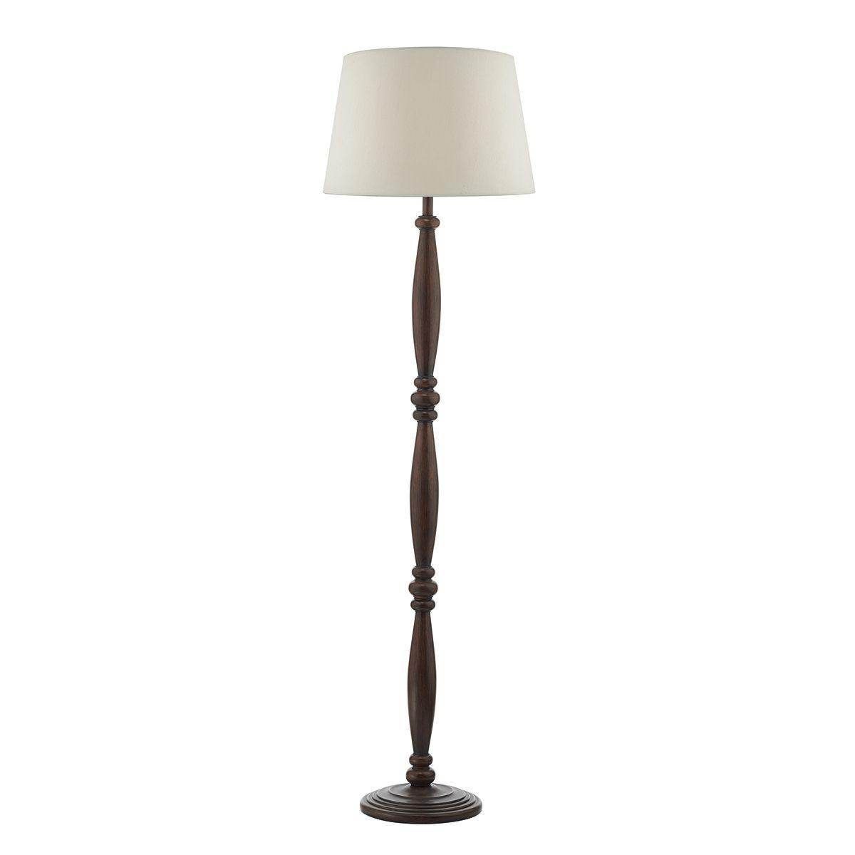 Dar Hayward Floor Lamp Dark Wood Base Only - Cusack Lighting