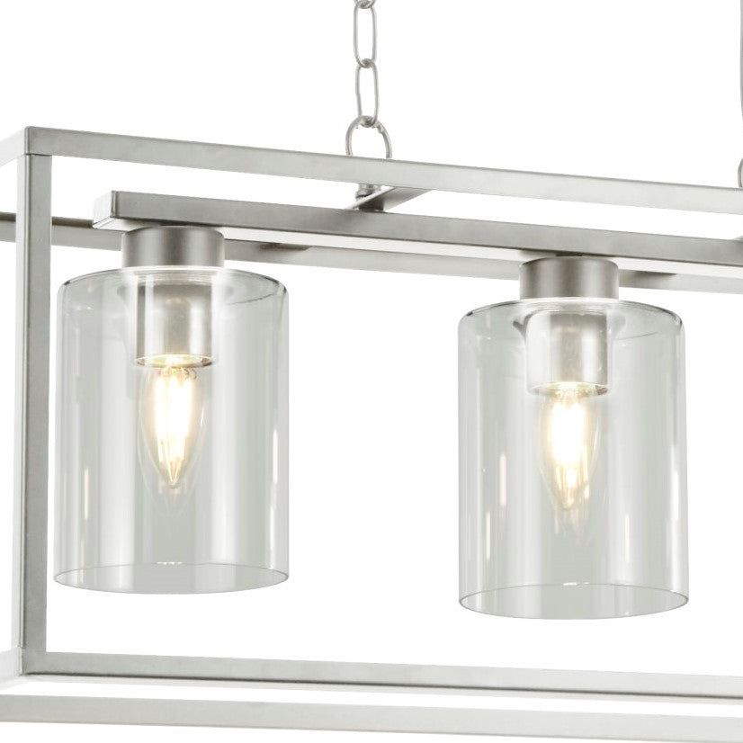 Helix 3Lt Kitchen Light -Satin Silver & Clear Glass
