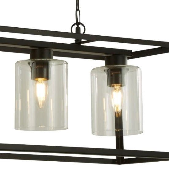 Helix 5Lt Kitchen Light -Black Metal & Clear Glass