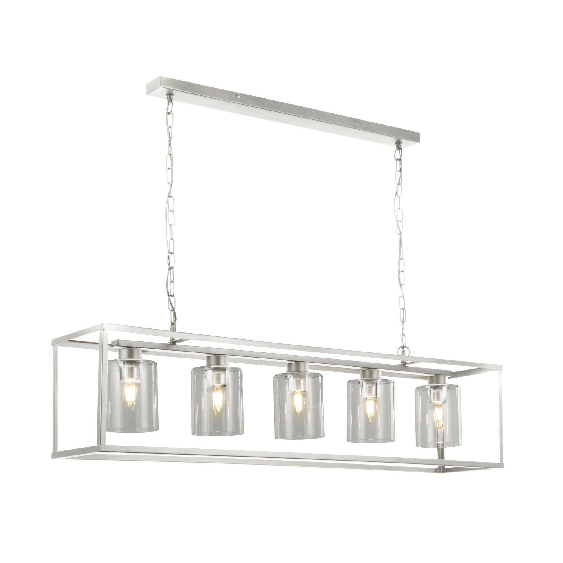 Helix 5Lt Kitchen Light -Satin Silver & Clear Glass