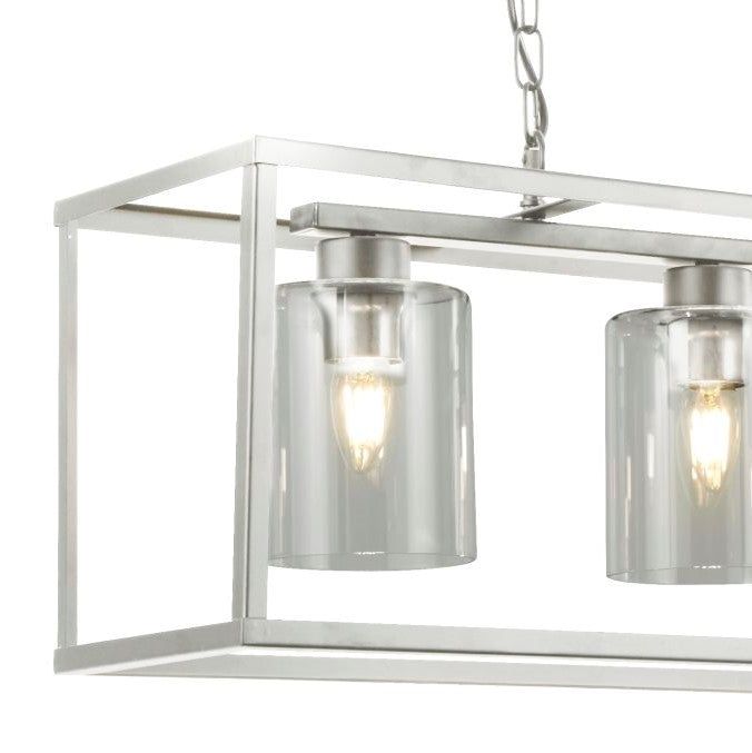 Helix 5Lt Kitchen Light -Satin Silver & Clear Glass