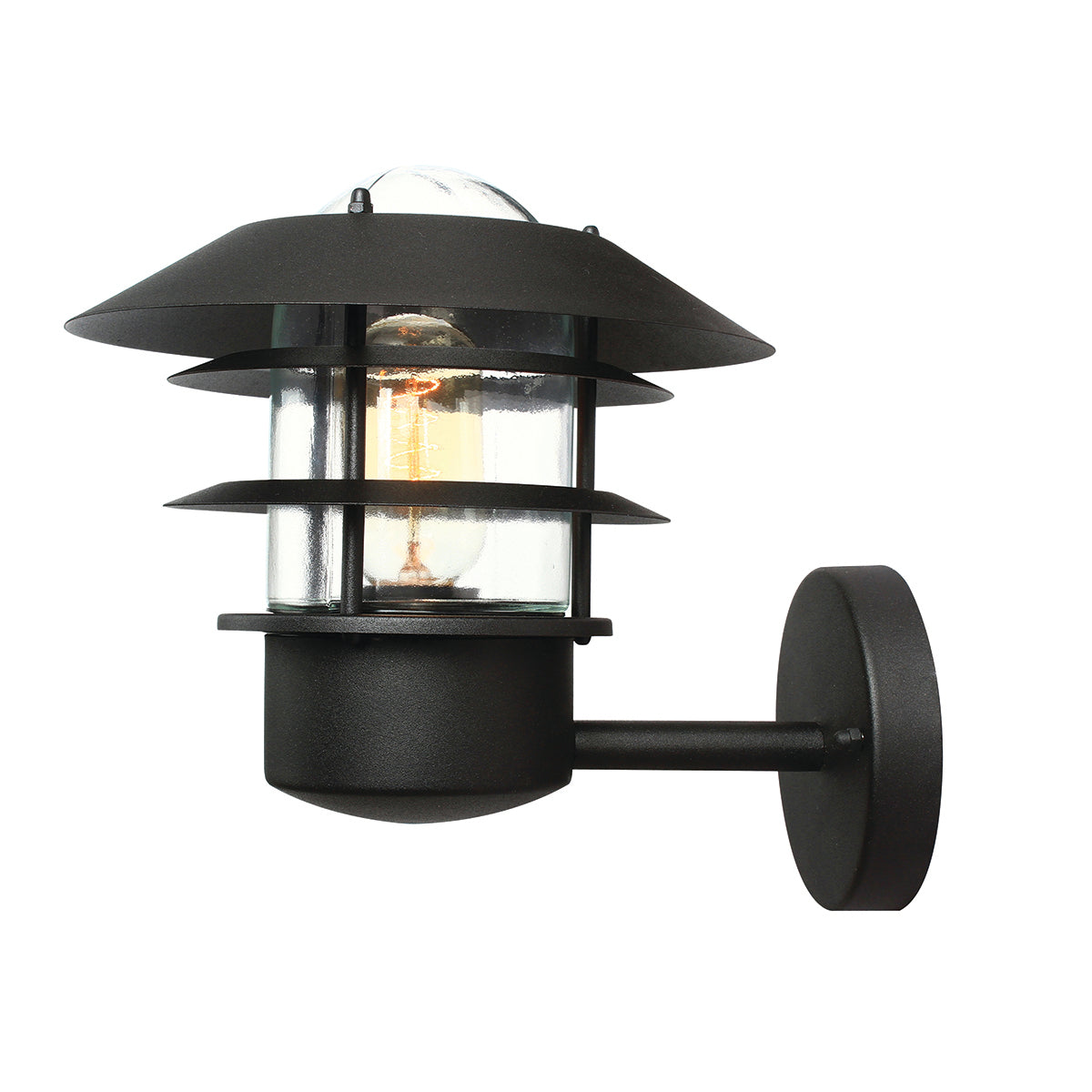 Helsingor Wall Lantern - Black Finish