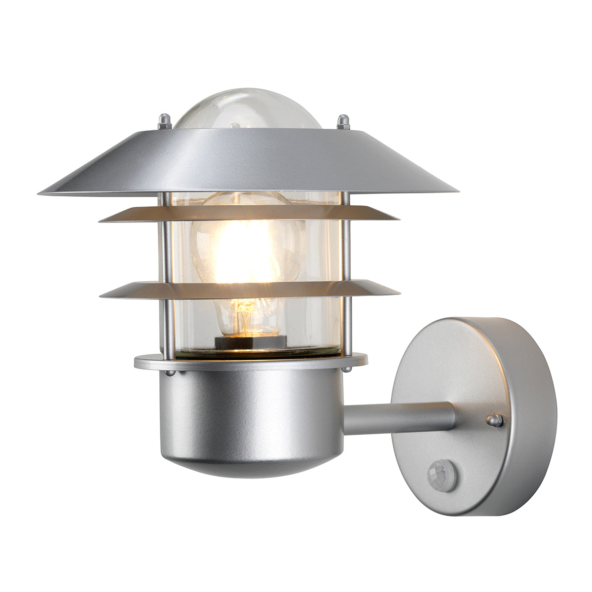 Helsingor PIR Wall Lantern - Silver Finish
