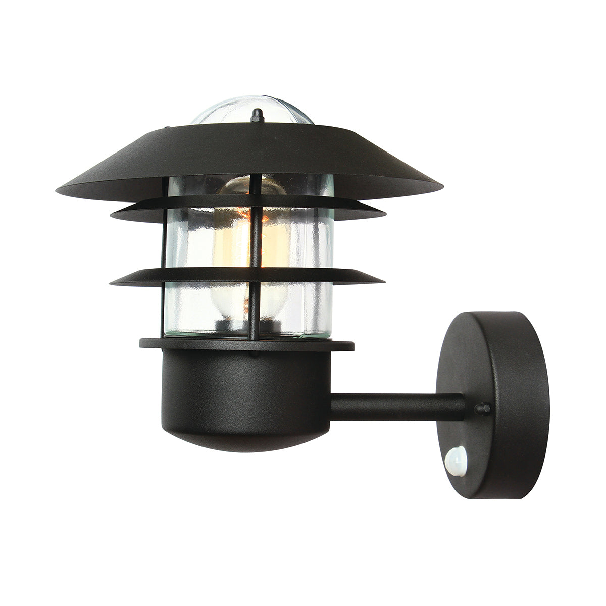 Helsingor PIR Wall Lantern - Black Finish