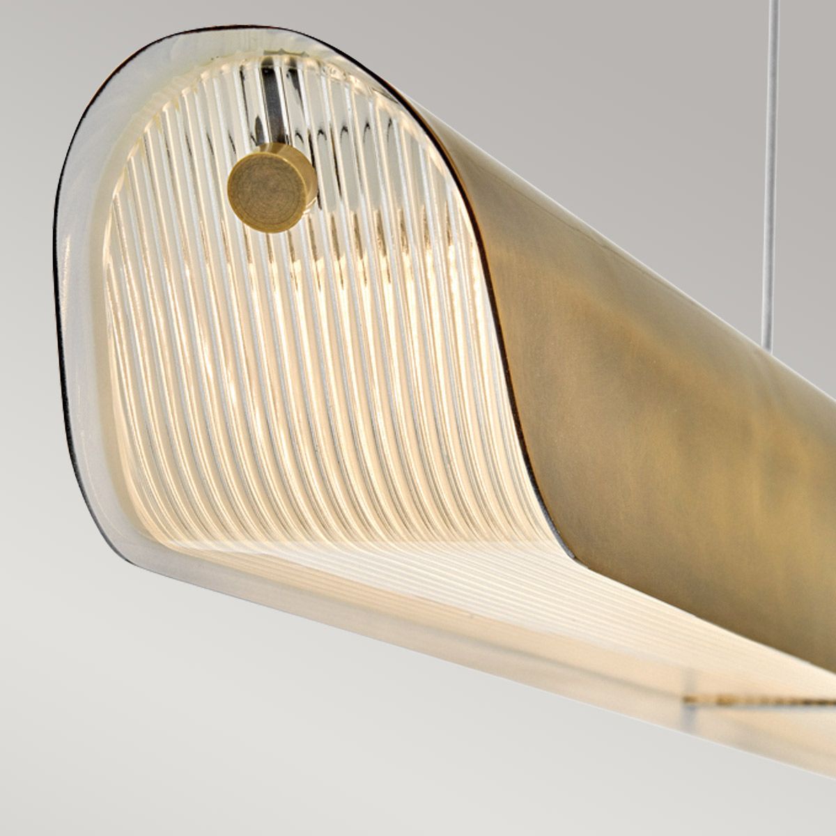 Hinkley Arco Linear LED pendant - Heritage Brass/ Black
