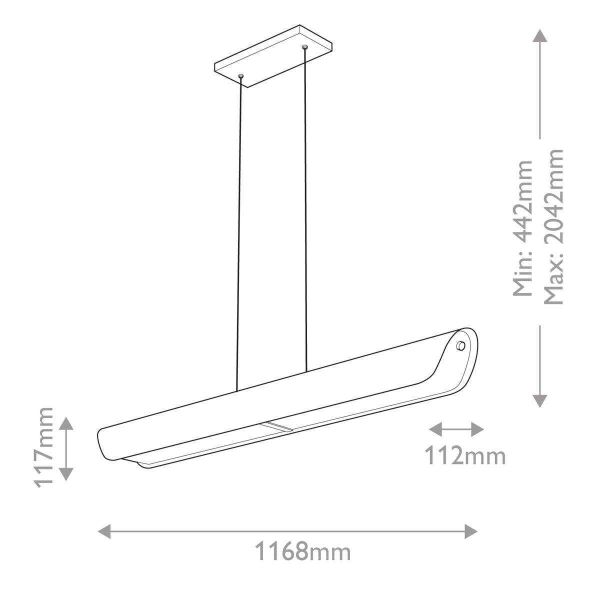 Hinkley Arco Linear LED pendant - Heritage Brass/ Black