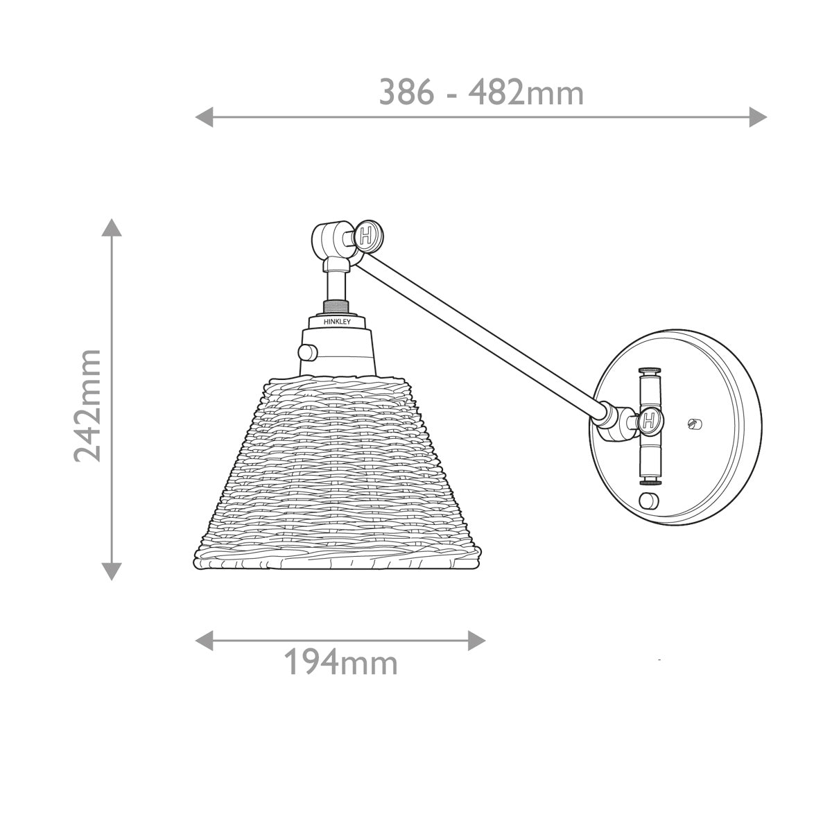 Hinkley Arti 1 lt Wall Light - E27