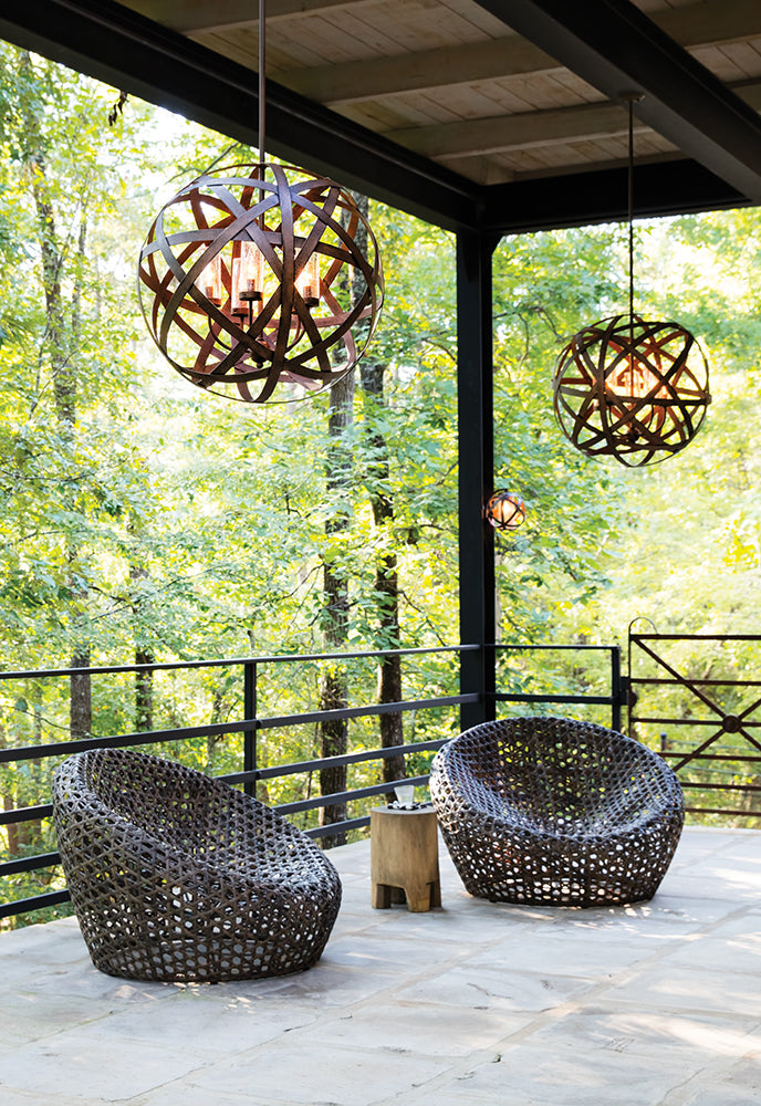 Carson 5Lt Outdoor Chandelier – Vintage Iron Finish