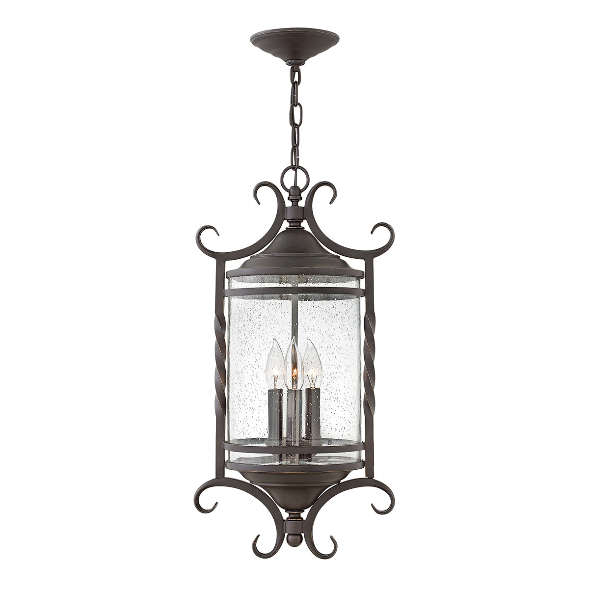 Casa 3 Light Chain Lantern – Olde Black Finish