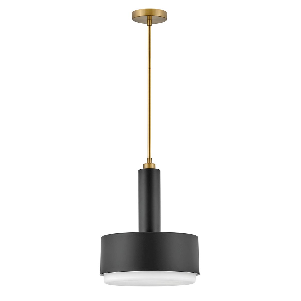 Hinkley Cedric Medium Pendant - Black/ Lacquered Brass
