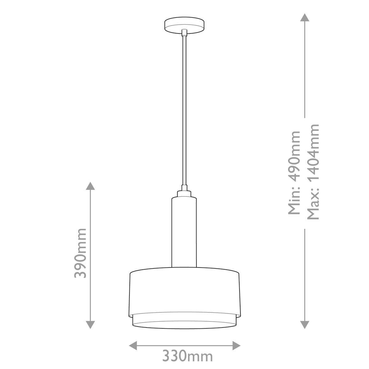 Hinkley Cedric Medium Pendant - Black/ Lacquered Brass