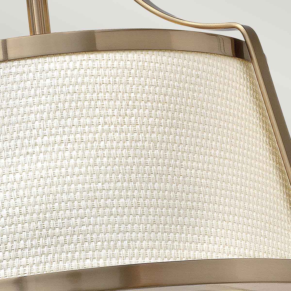 Charlotte 3 Light Semi-Flush - Antique Nickel/Brushed Caramel, Linen Shade E27