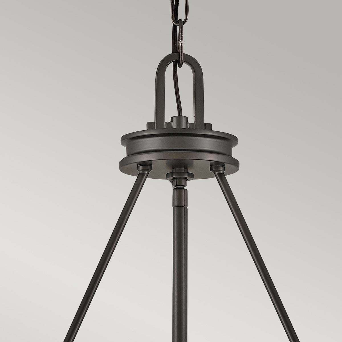 Collier 5 lt Chandelier with clear Seeded glass on arms and off-white centre glass - Black Oxide E27