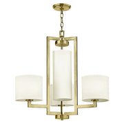 4 lt Hampton Chandelier - Brushed Brass/ Antique Nickel