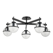 Hollis 5 Light Semi-Flush - In Various Finishes E14 IP44