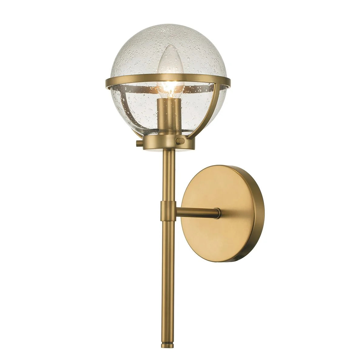 Hollis Single Light Wall Light IP44 - Heritage Brass/Black/Brass