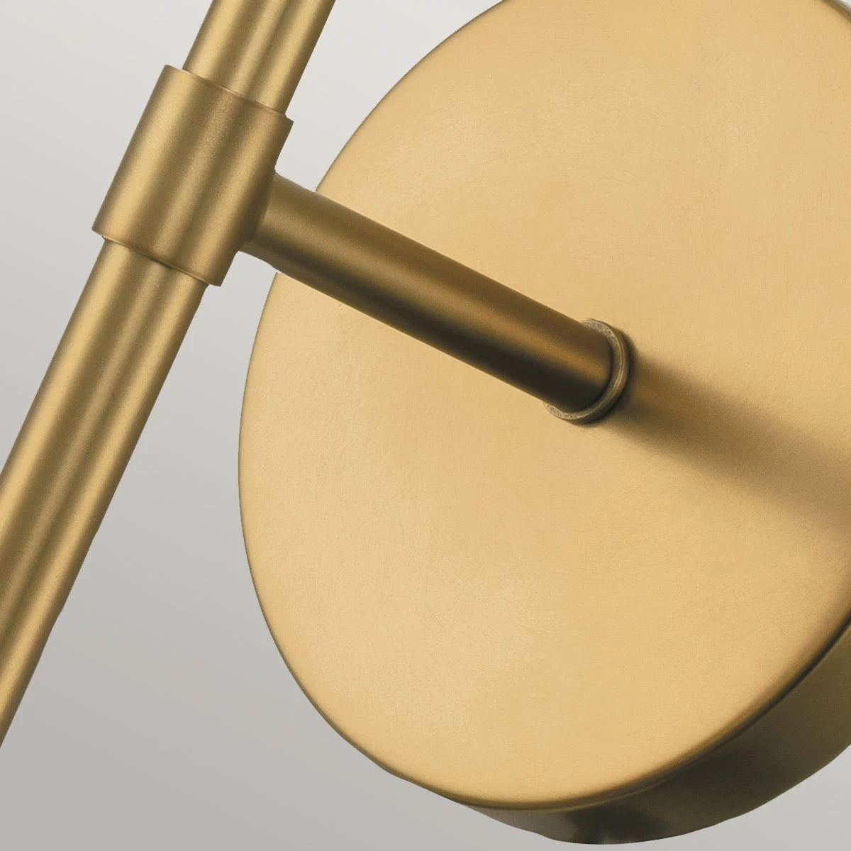 Hollis Single Light Wall Light IP44 - Heritage Brass/Black/Brass