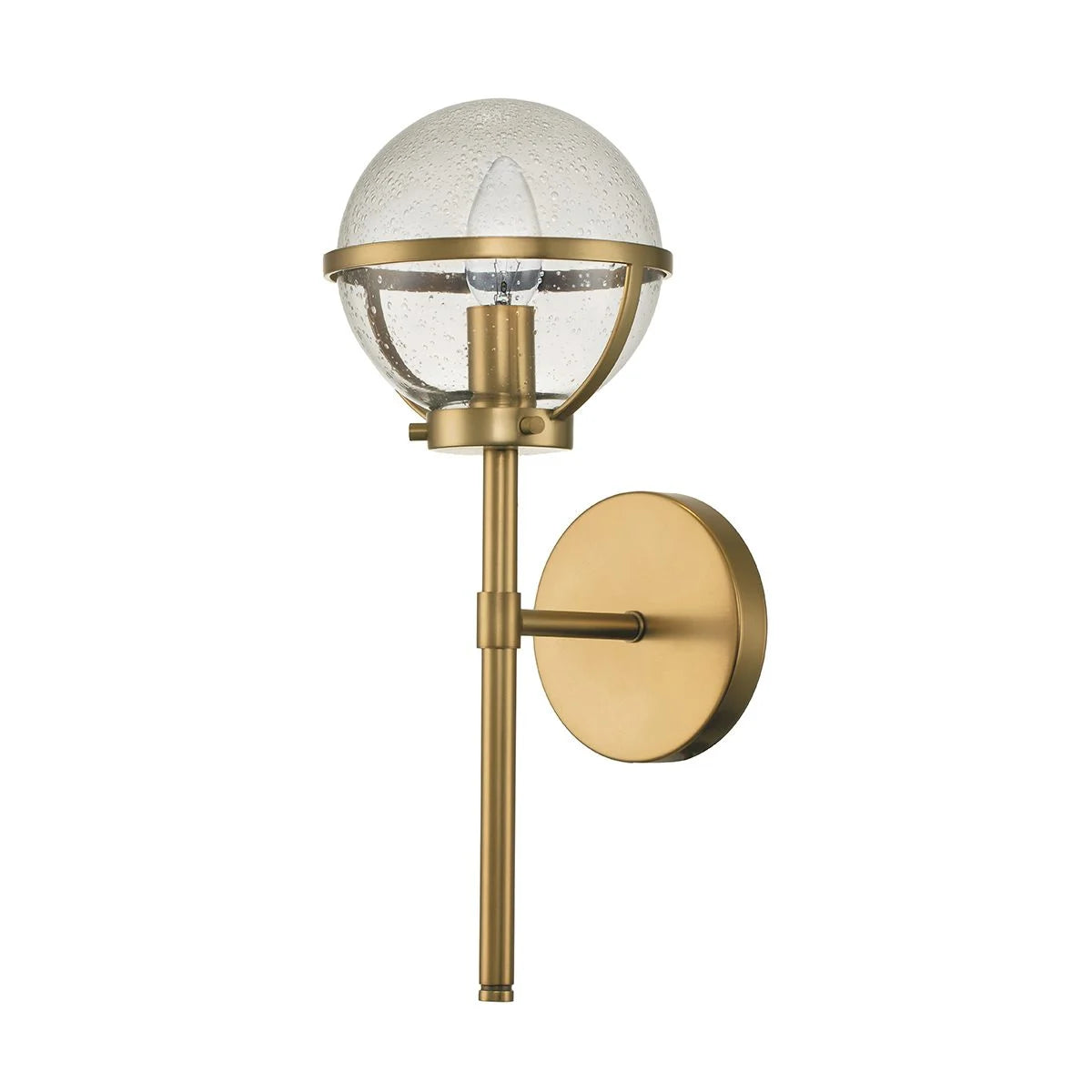 Hollis Single Light Wall Light IP44 - Heritage Brass/Black/Brass