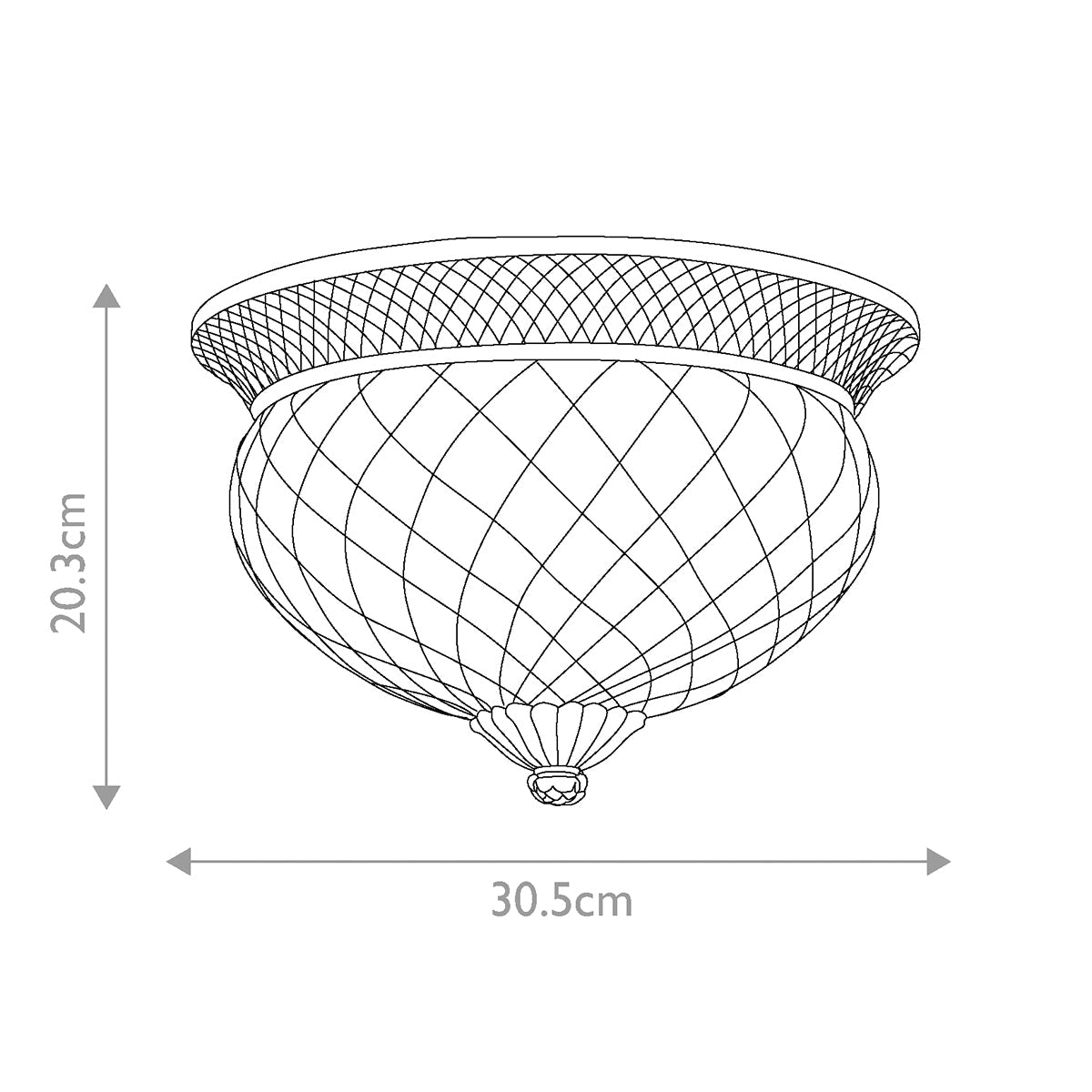 Plantation 2/3Lt Light Flush - Various Finishes E27