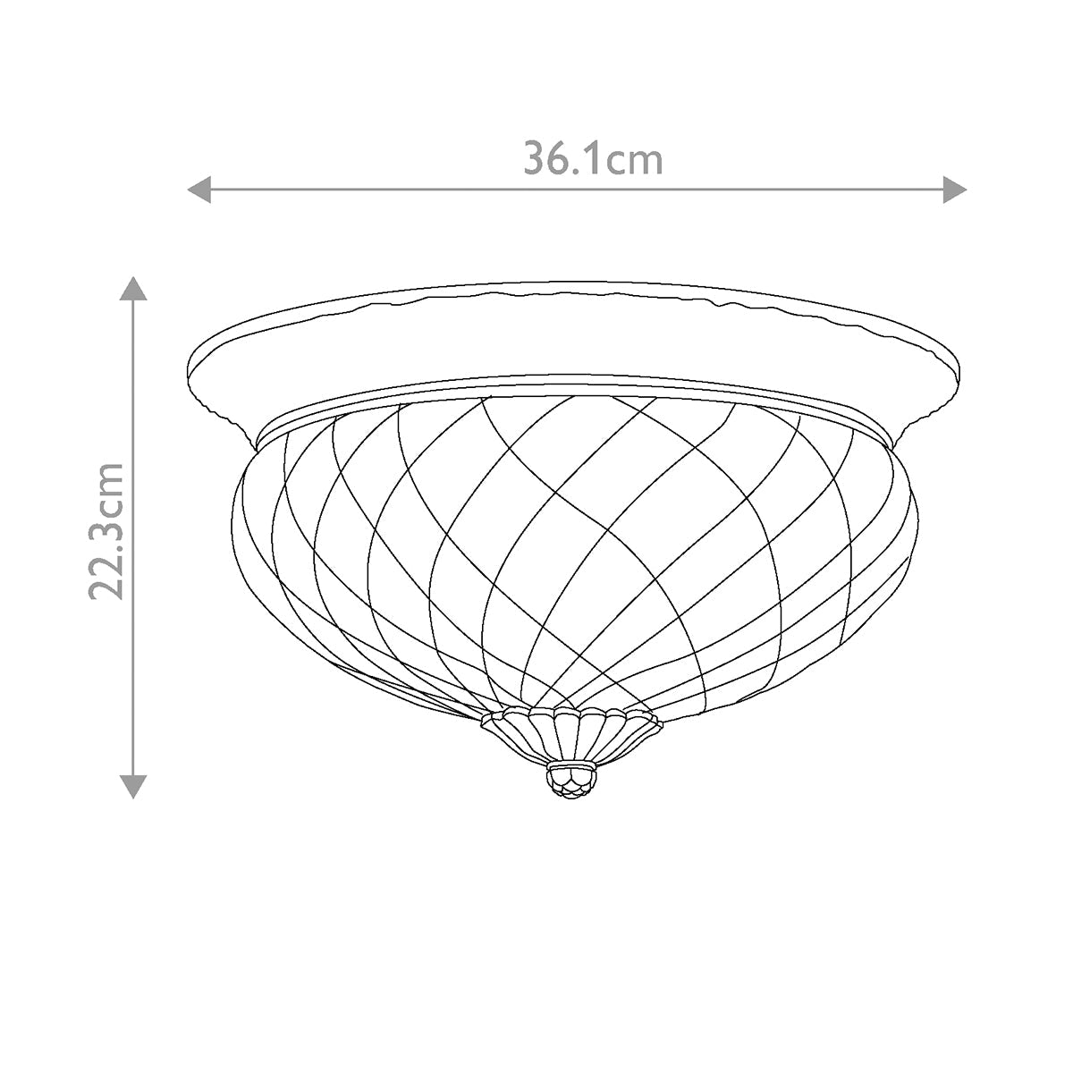 Plantation 2/3Lt Light Flush - Various Finishes E27