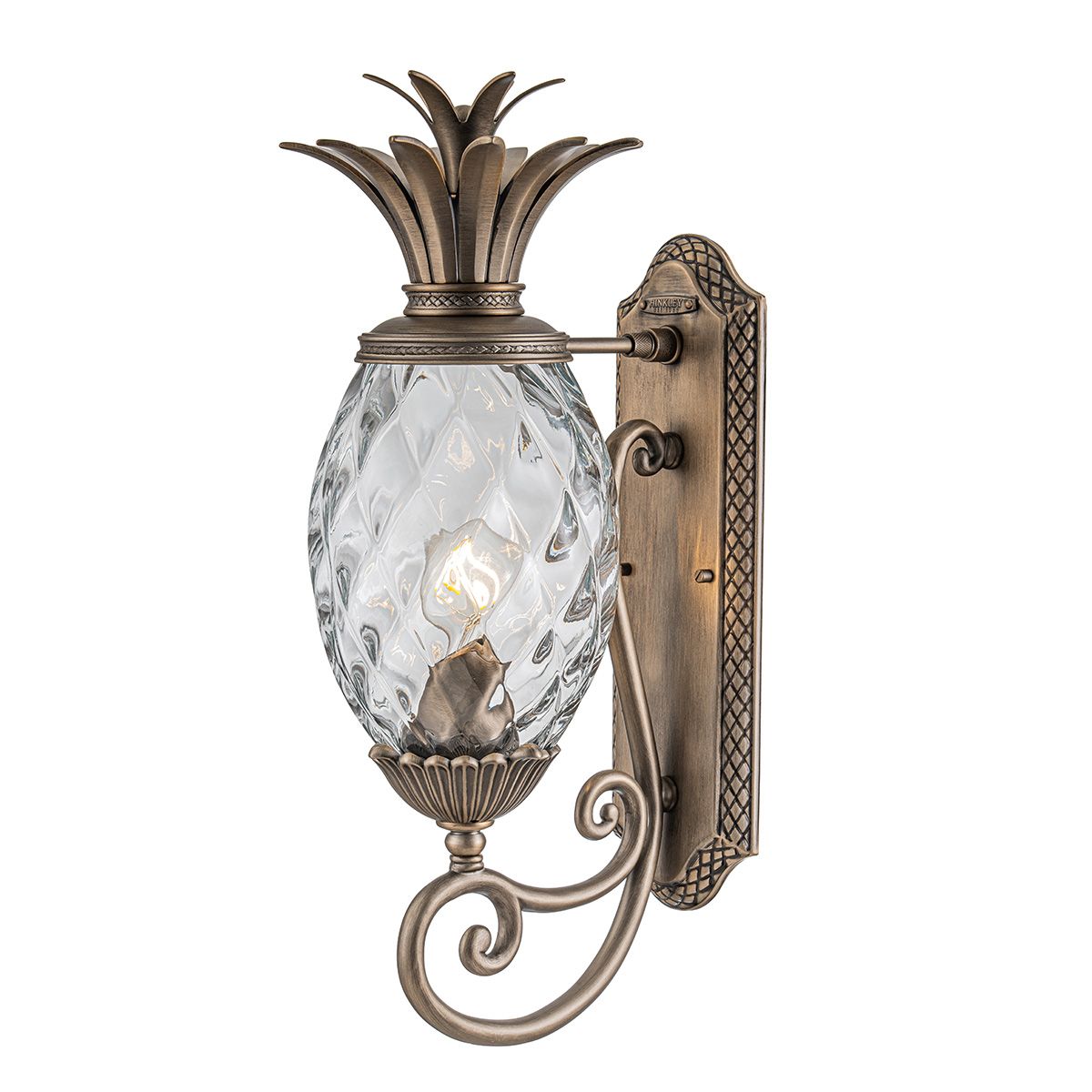 Plantation 1Lt Outdoor Wall Lantern - Burnished Bronze/Black E27 IP44