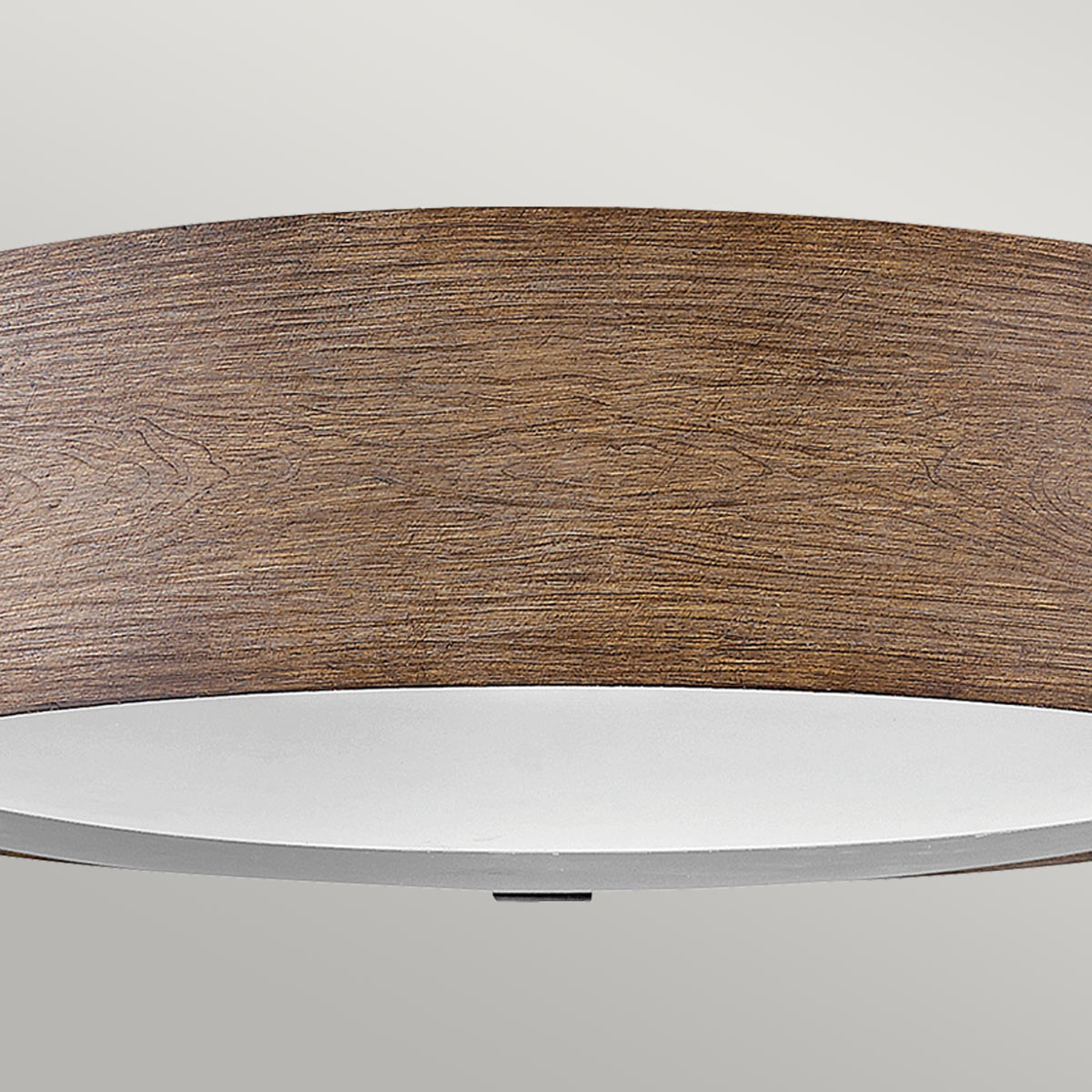 Hinkley Sawyer Flush Ceiling Light - Sequoia wood effect with rust Iron accents  IP44 E14