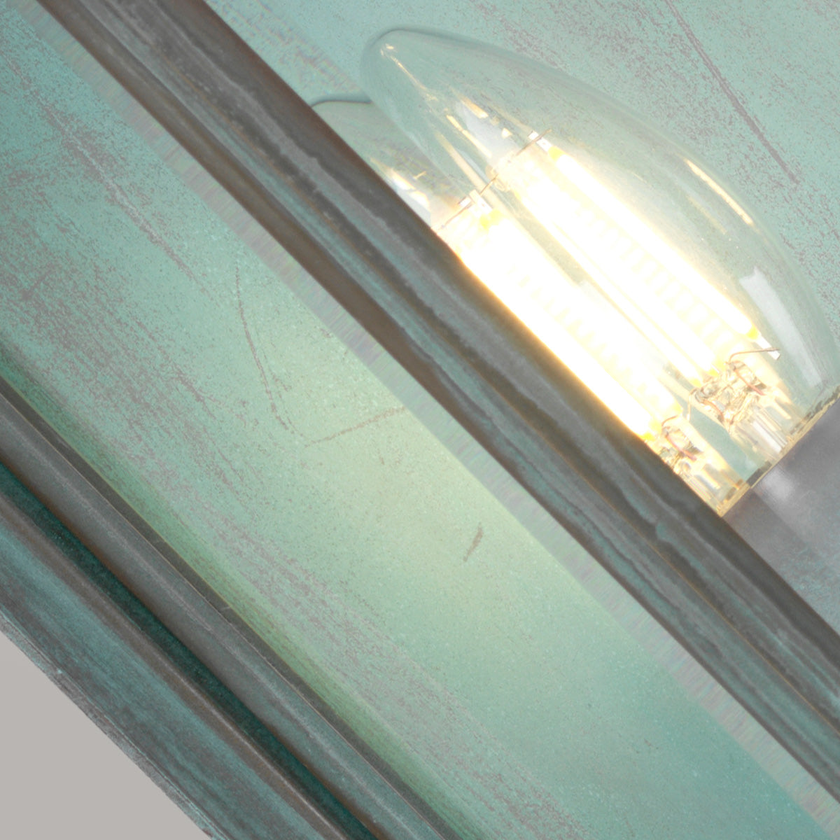 Holborn Large Half Lantern – Verdigris  Finish