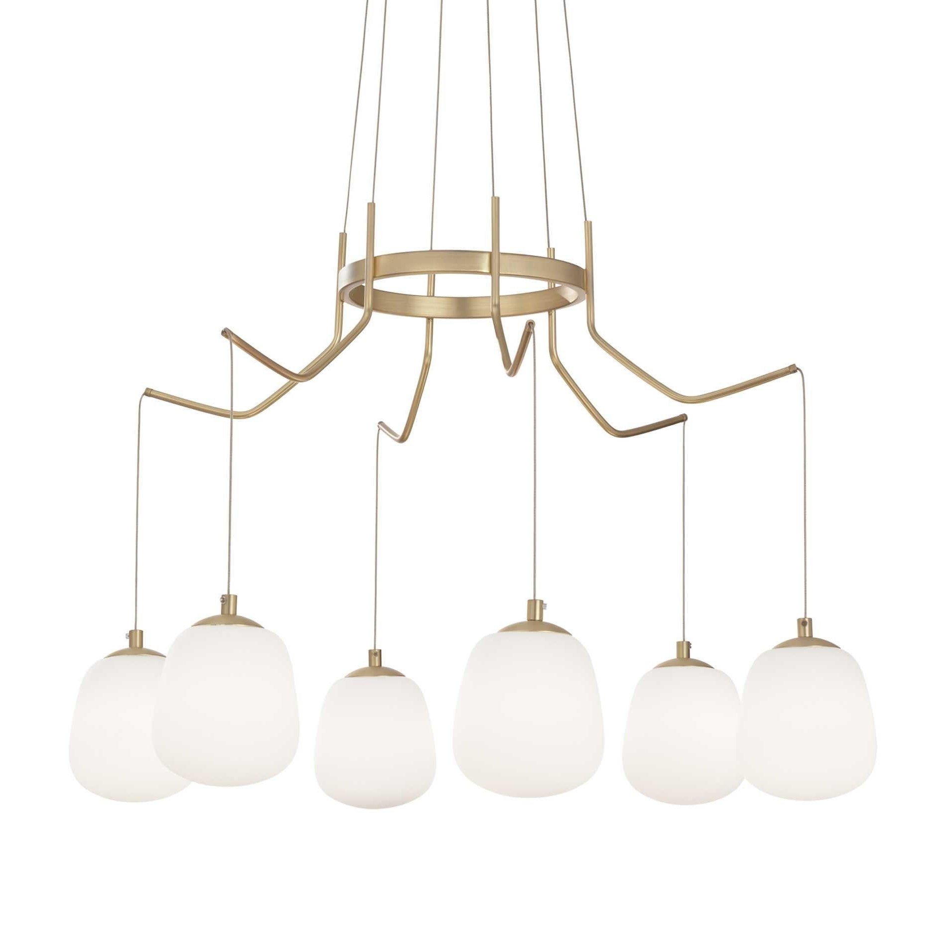 Karousel 6 Light Brass Cluster Light