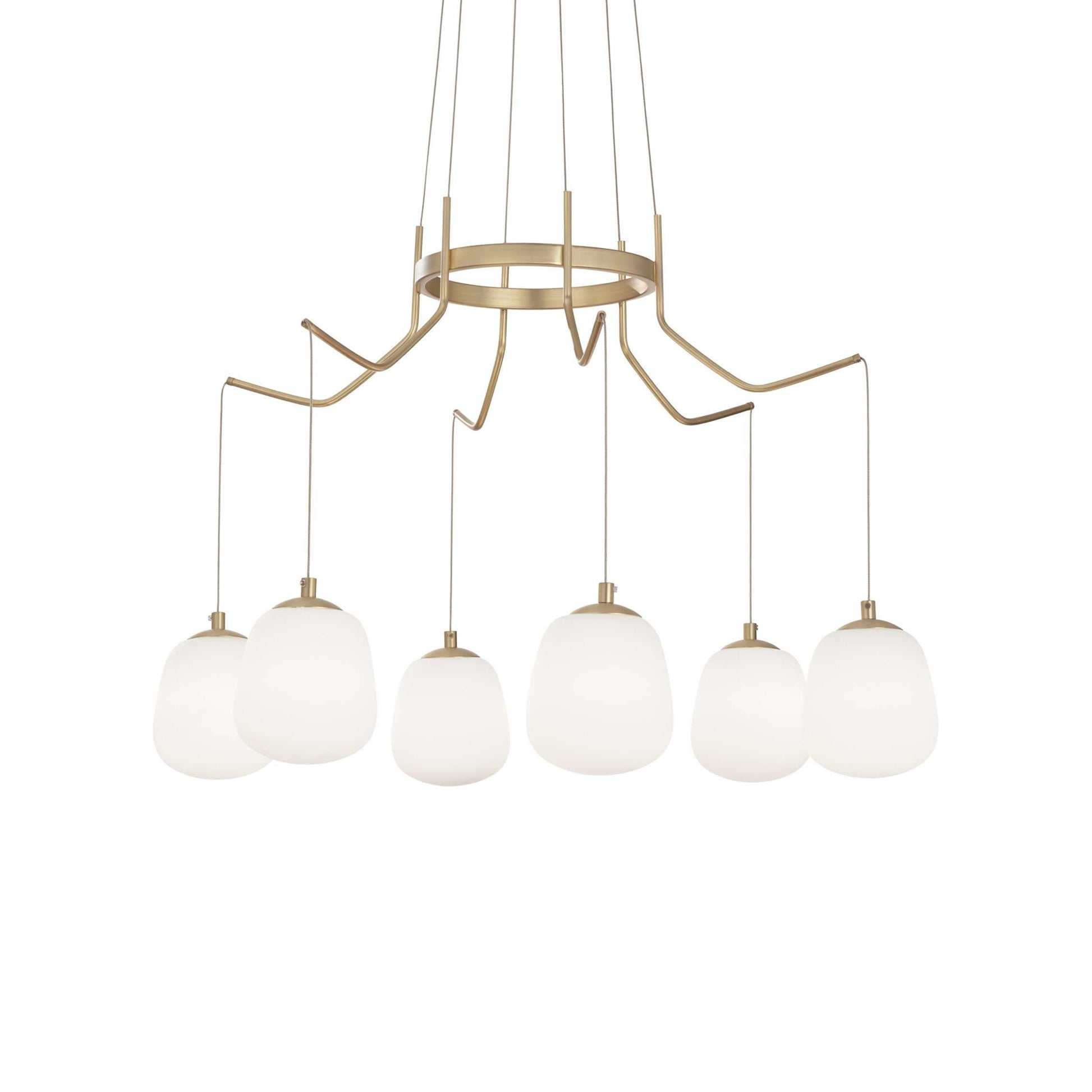 Ideal Lux Karousel 6 Light Brass Cluster Light - Cusack Lighting