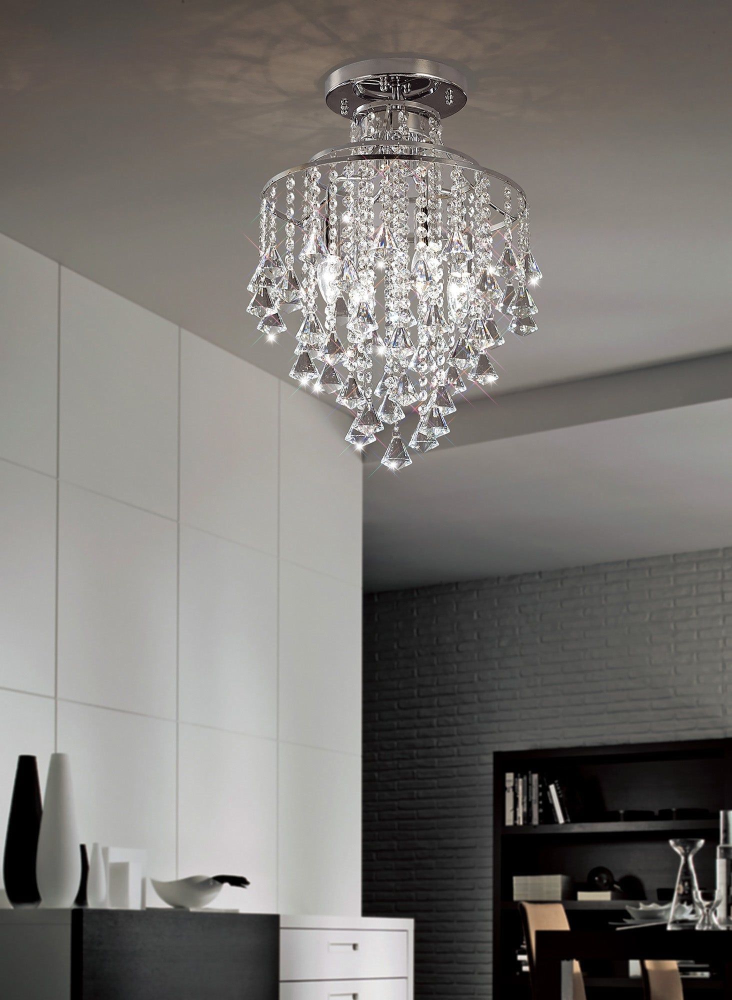 Inina Ceiling 4 Light E14 Polished Chrome/Crystal
