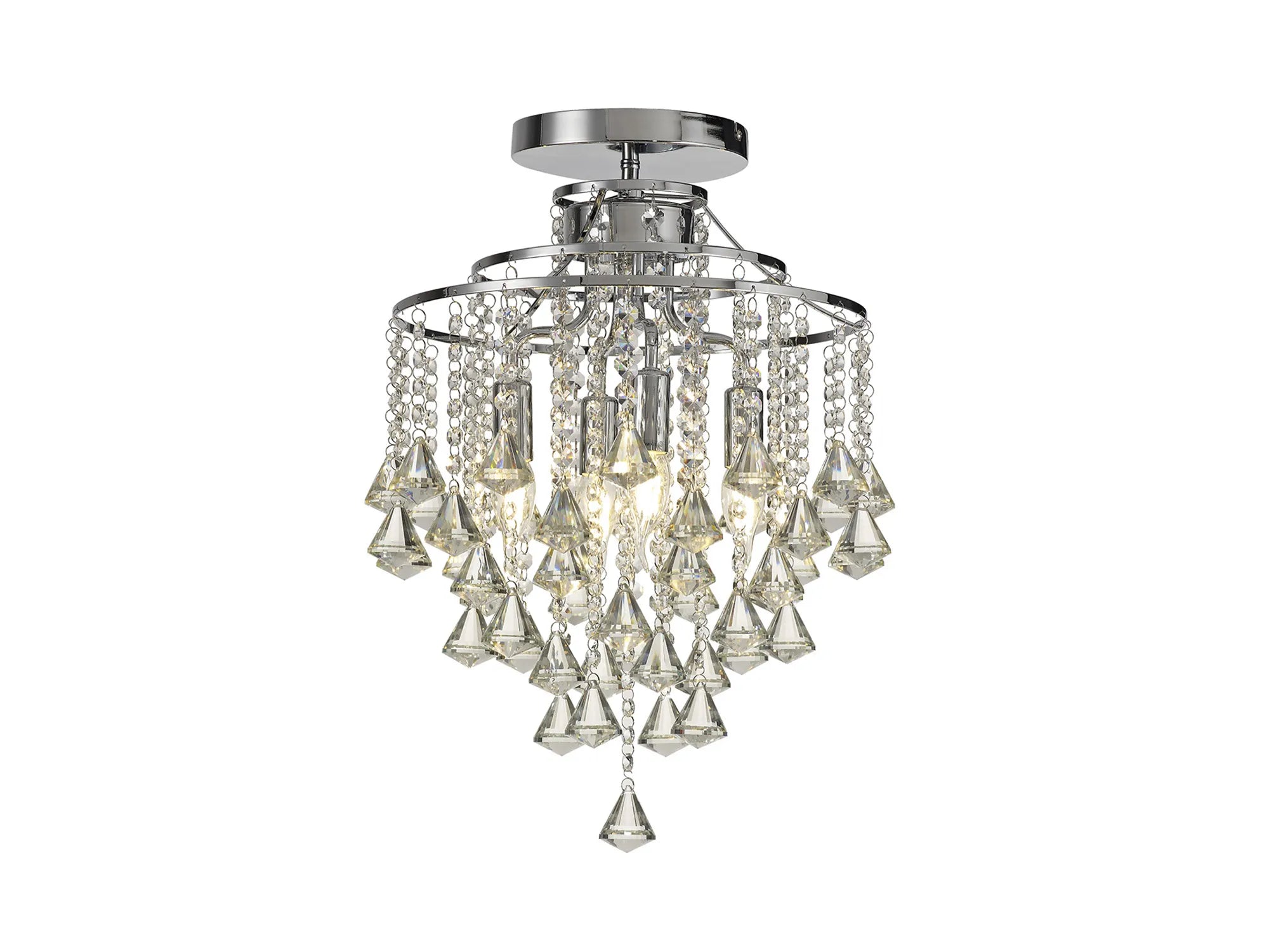 Inina 4 Light Crystal Flush Ceiling Light French Gold/Polished Chrome