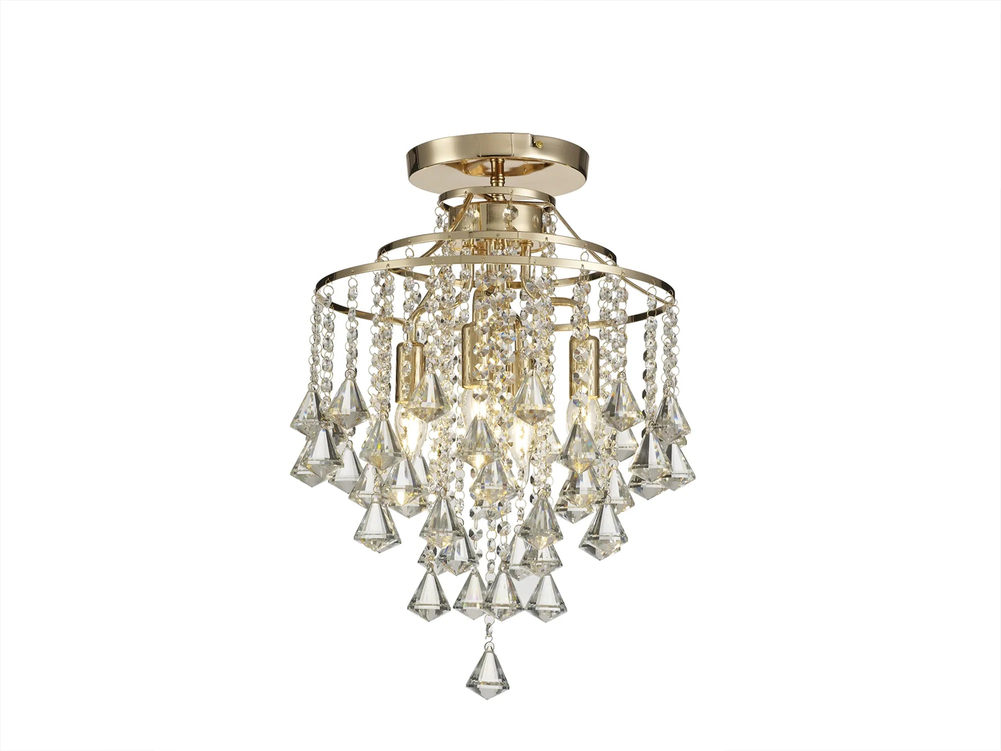 Inina 4 Light Crystal Flush Ceiling Light French Gold/Polished Chrome