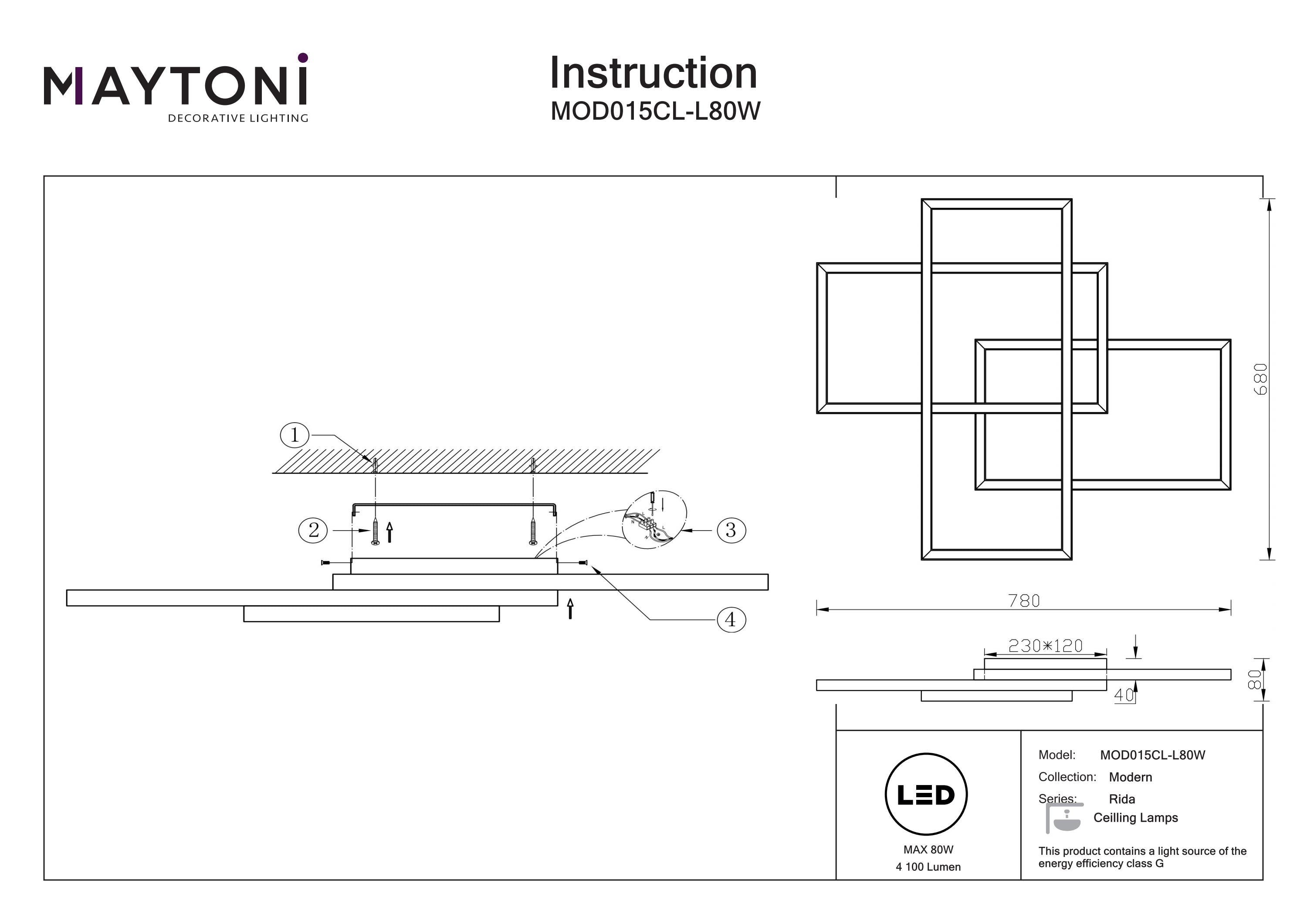 Rida LED Flush Light 3000K