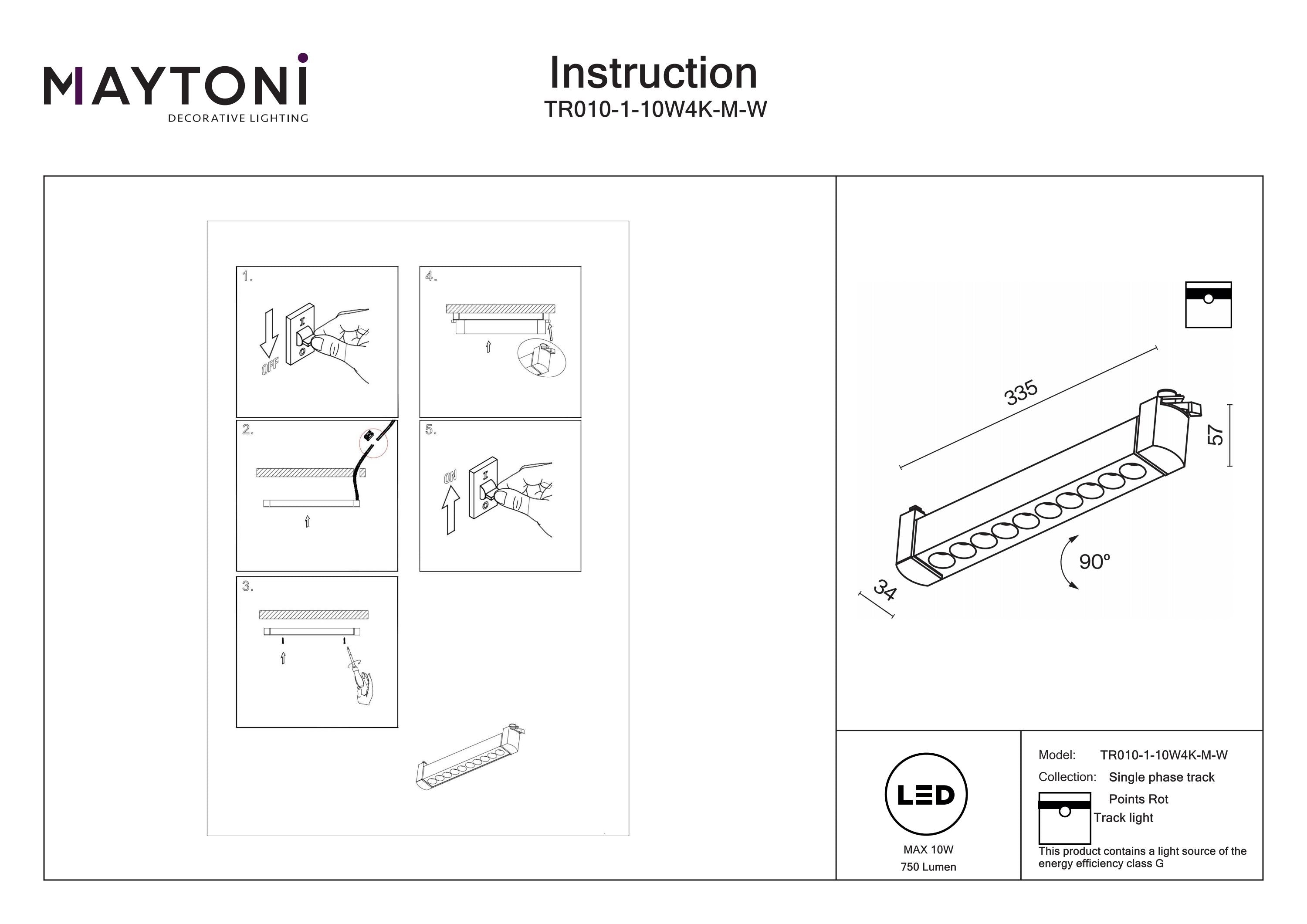 Points Rot Unity Track Lighting -Integrated LED