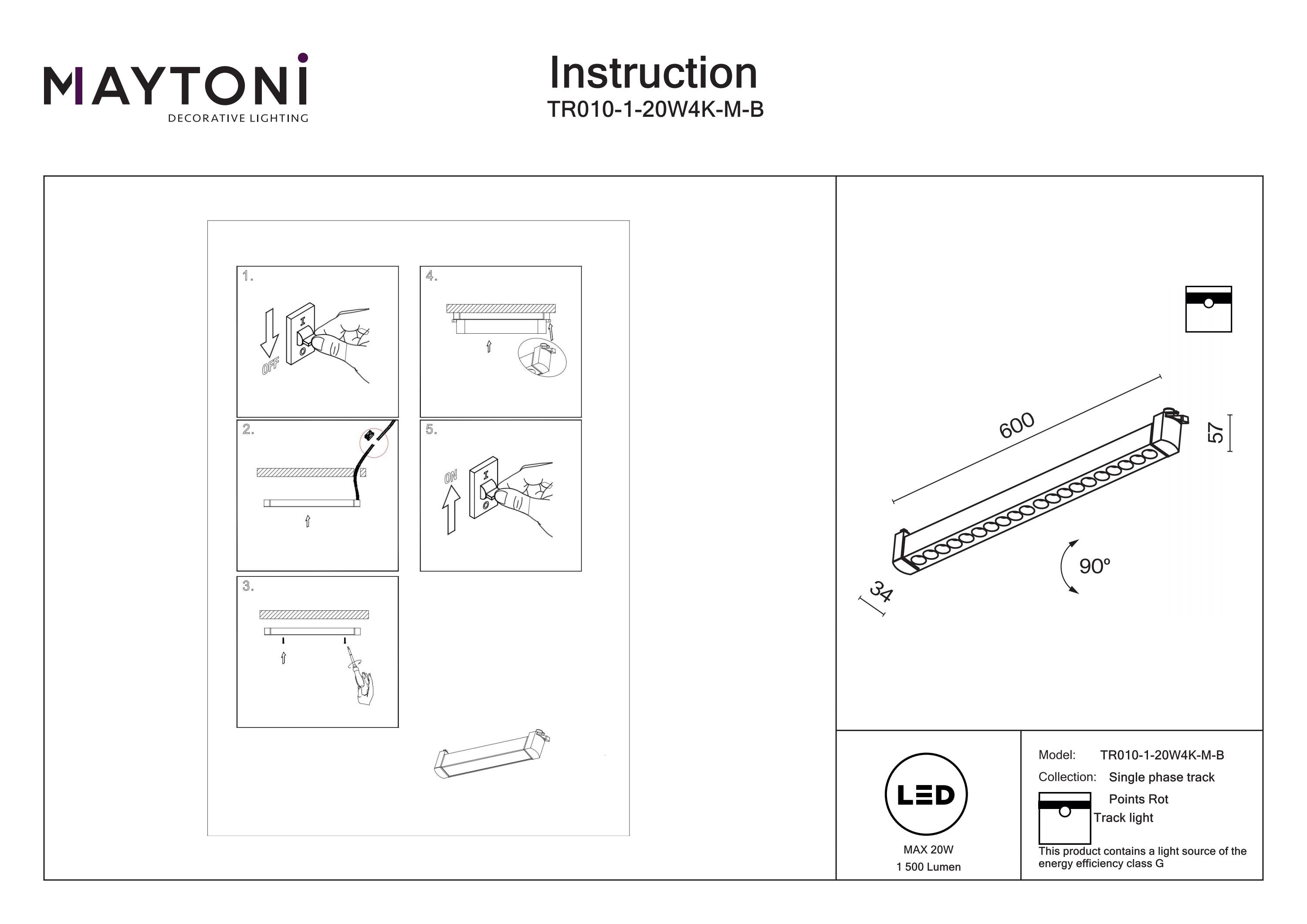 Points Rot Unity Track Lighting -Integrated LED