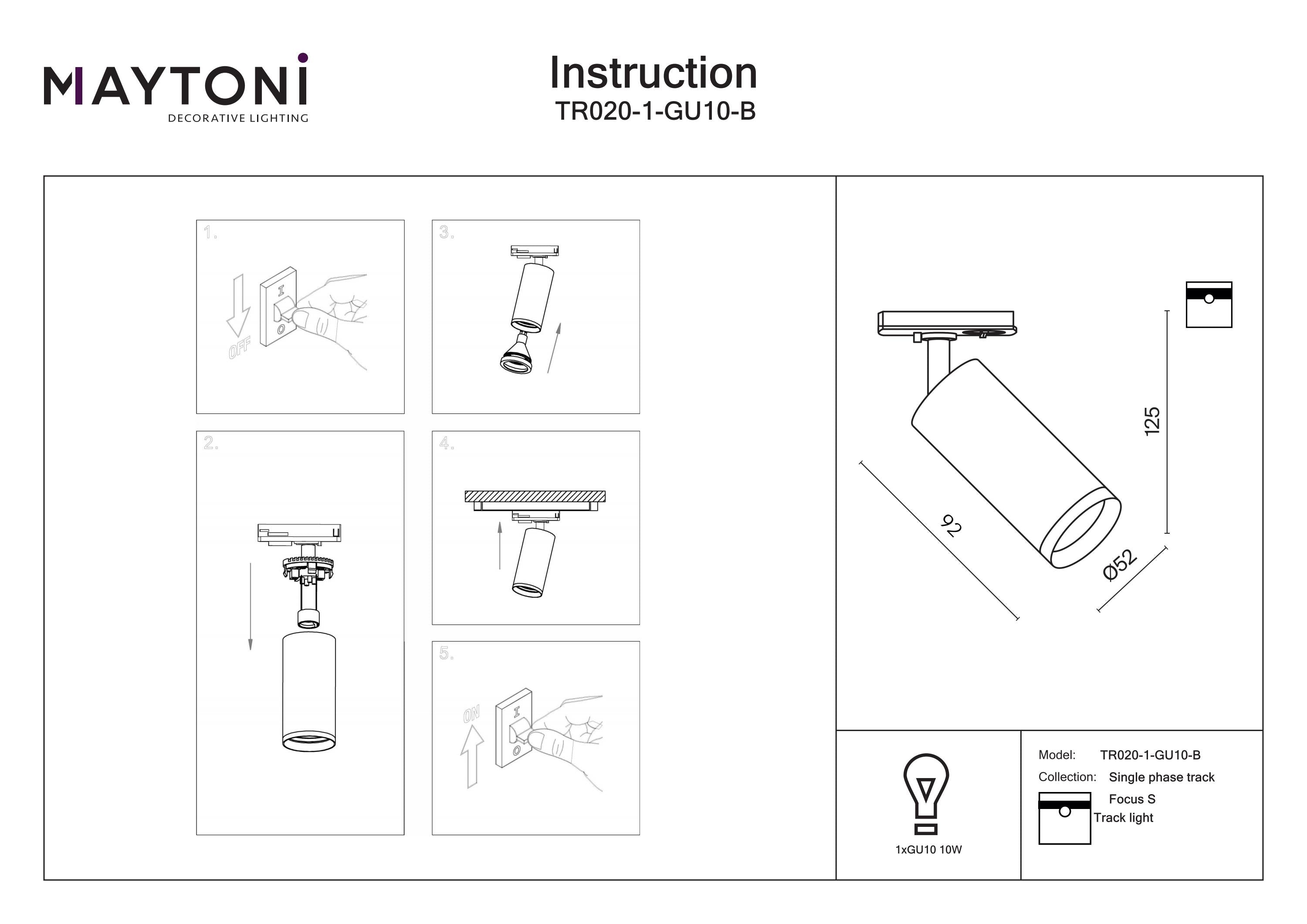 Focus Unity S Track Lighting GU10