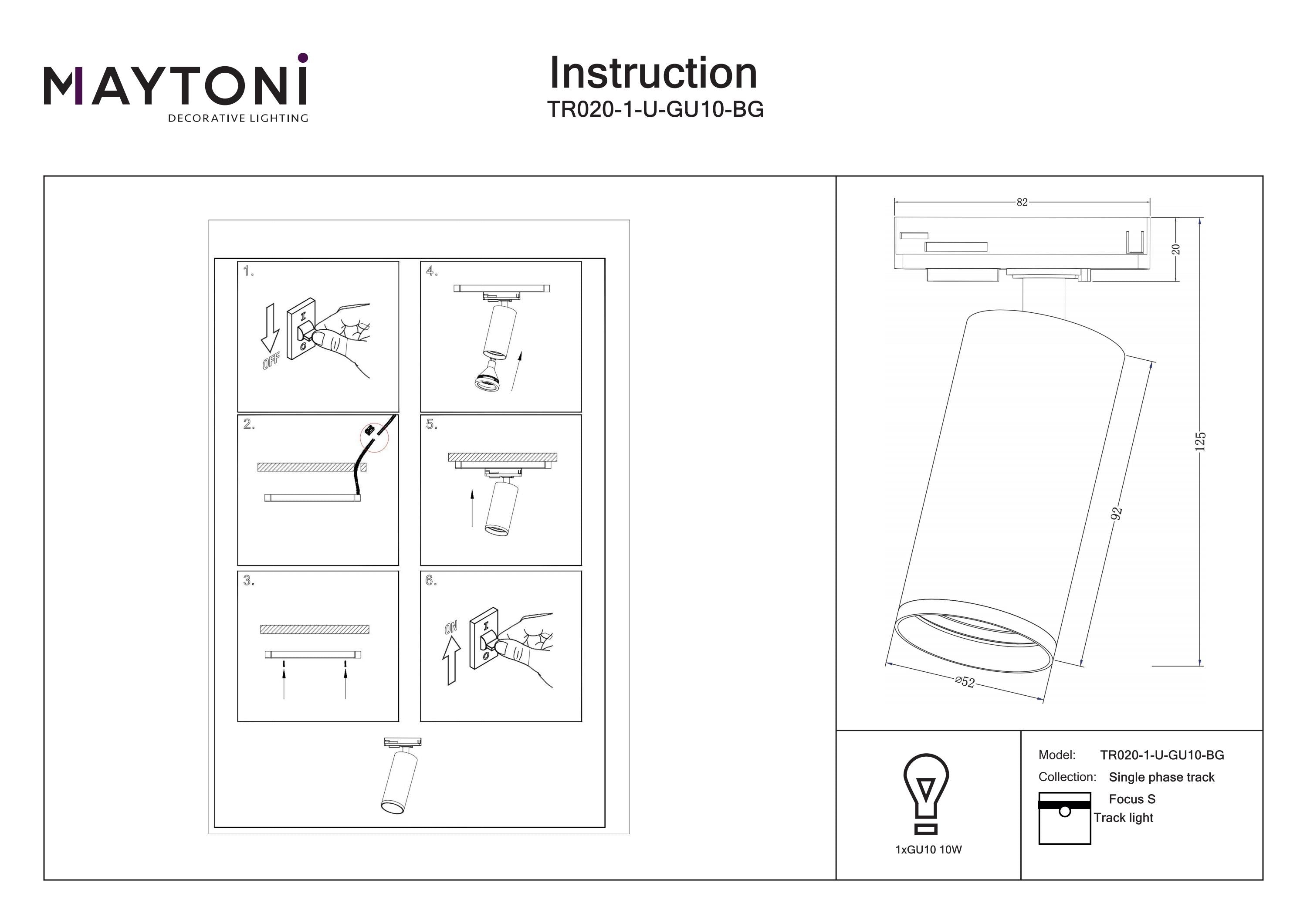 Focus Unity S Track Lighting GU10