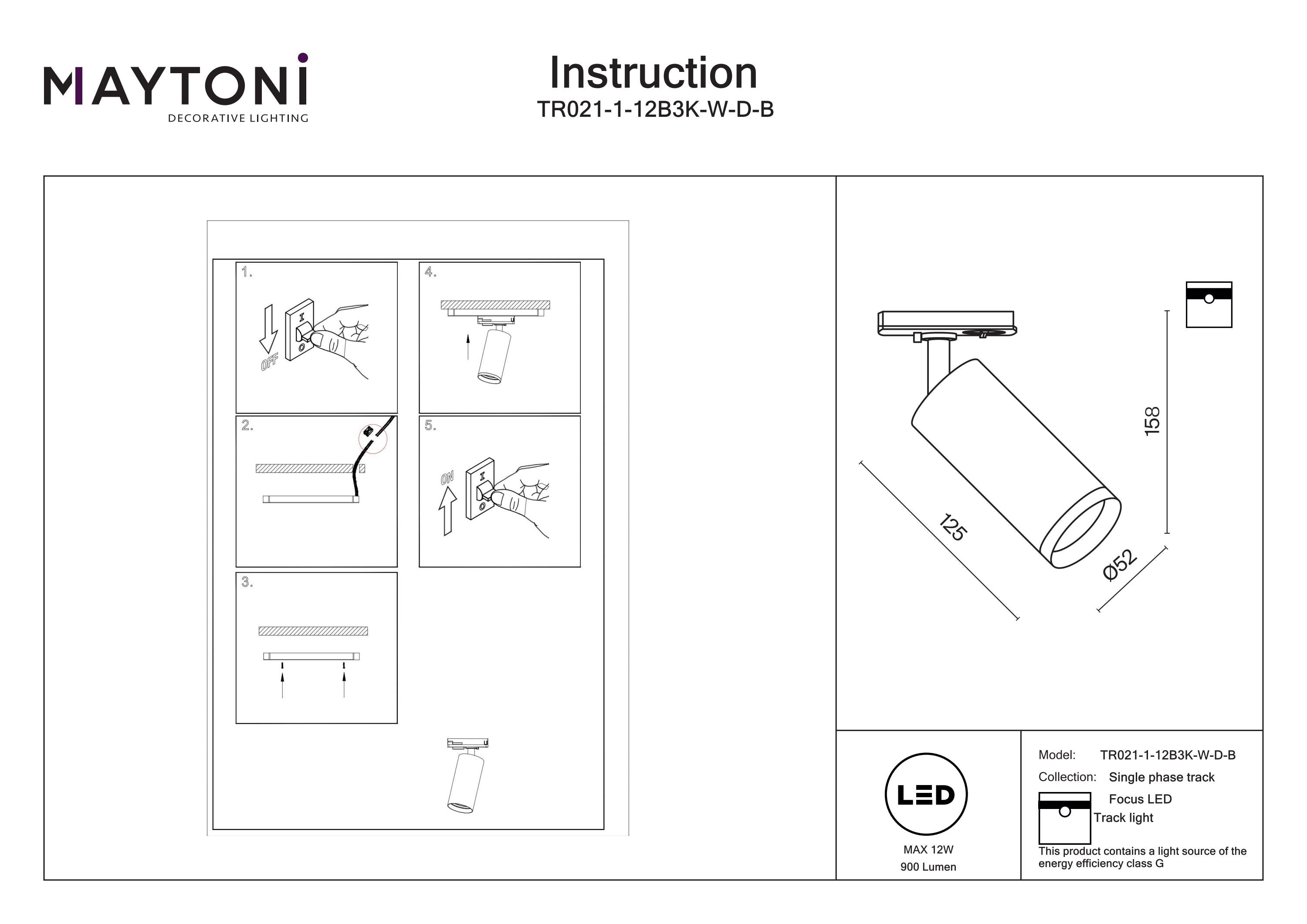 Focus Unity LED  Track Luminaire -Integrated LED Dimmable