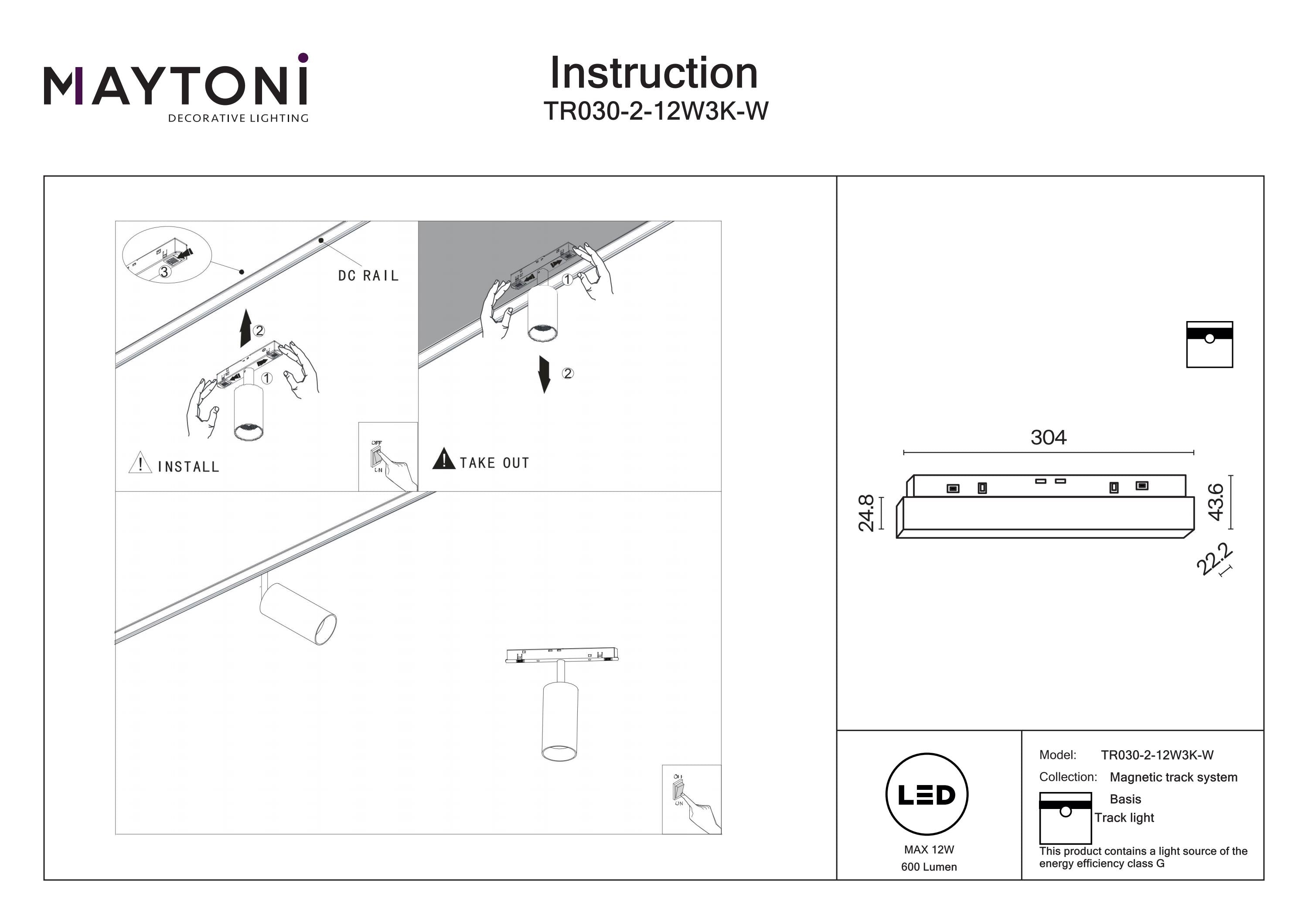 Track luminaire Basis Exility