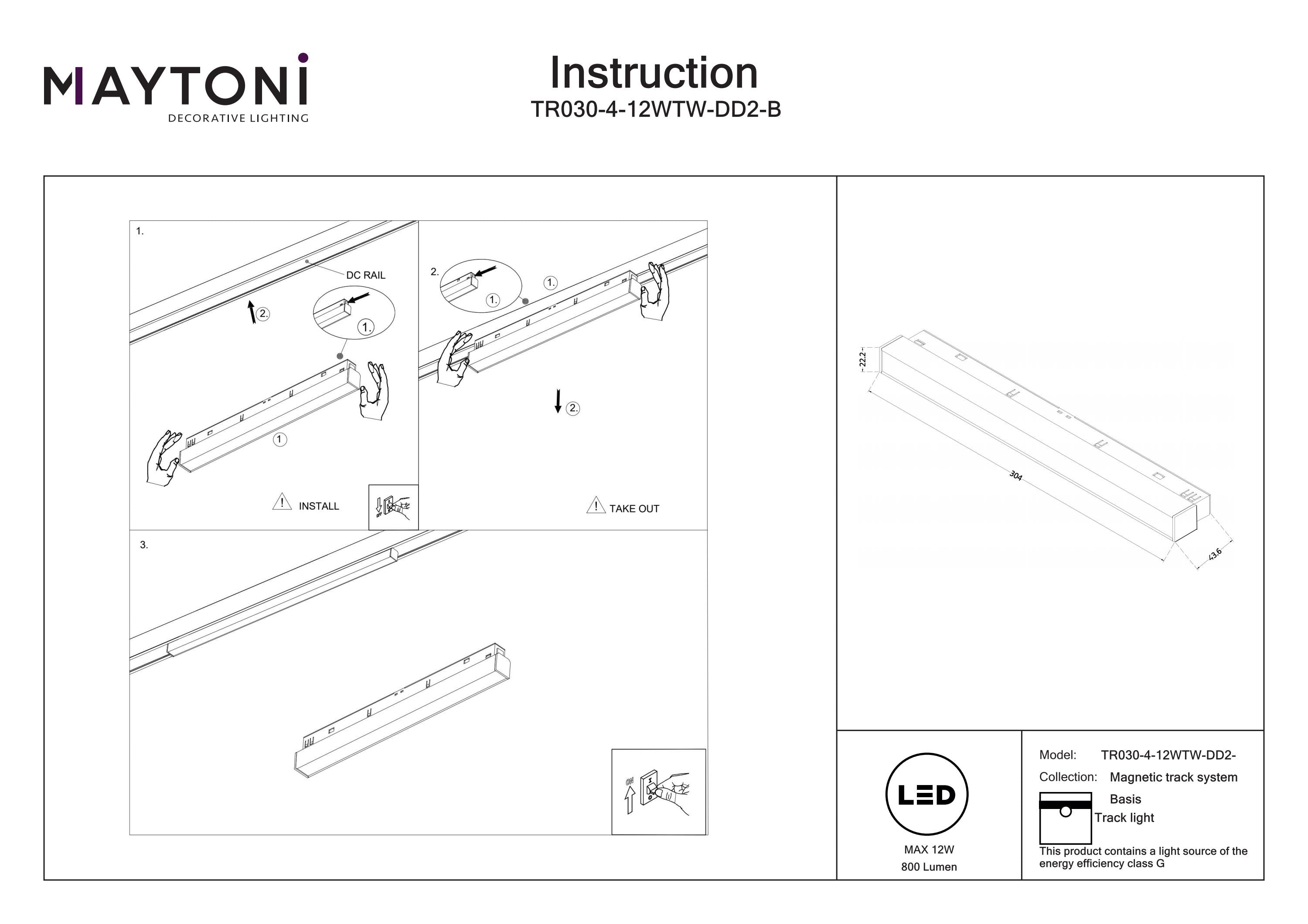 Track Lighting Basis Magnetic track system Exility 120° 2700-6000K