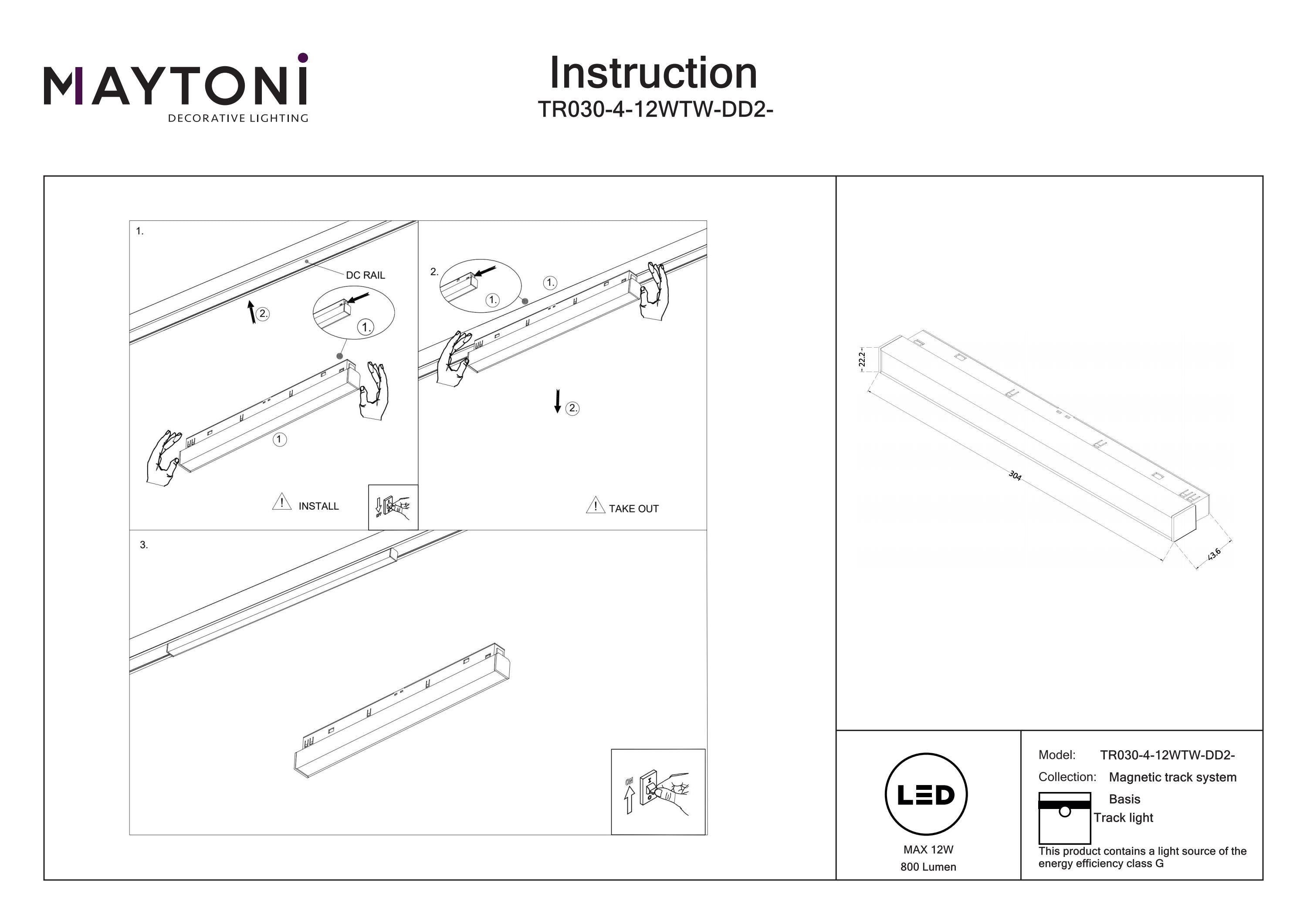 Track Lighting Basis Magnetic track system Exility 120° 2700-6000K