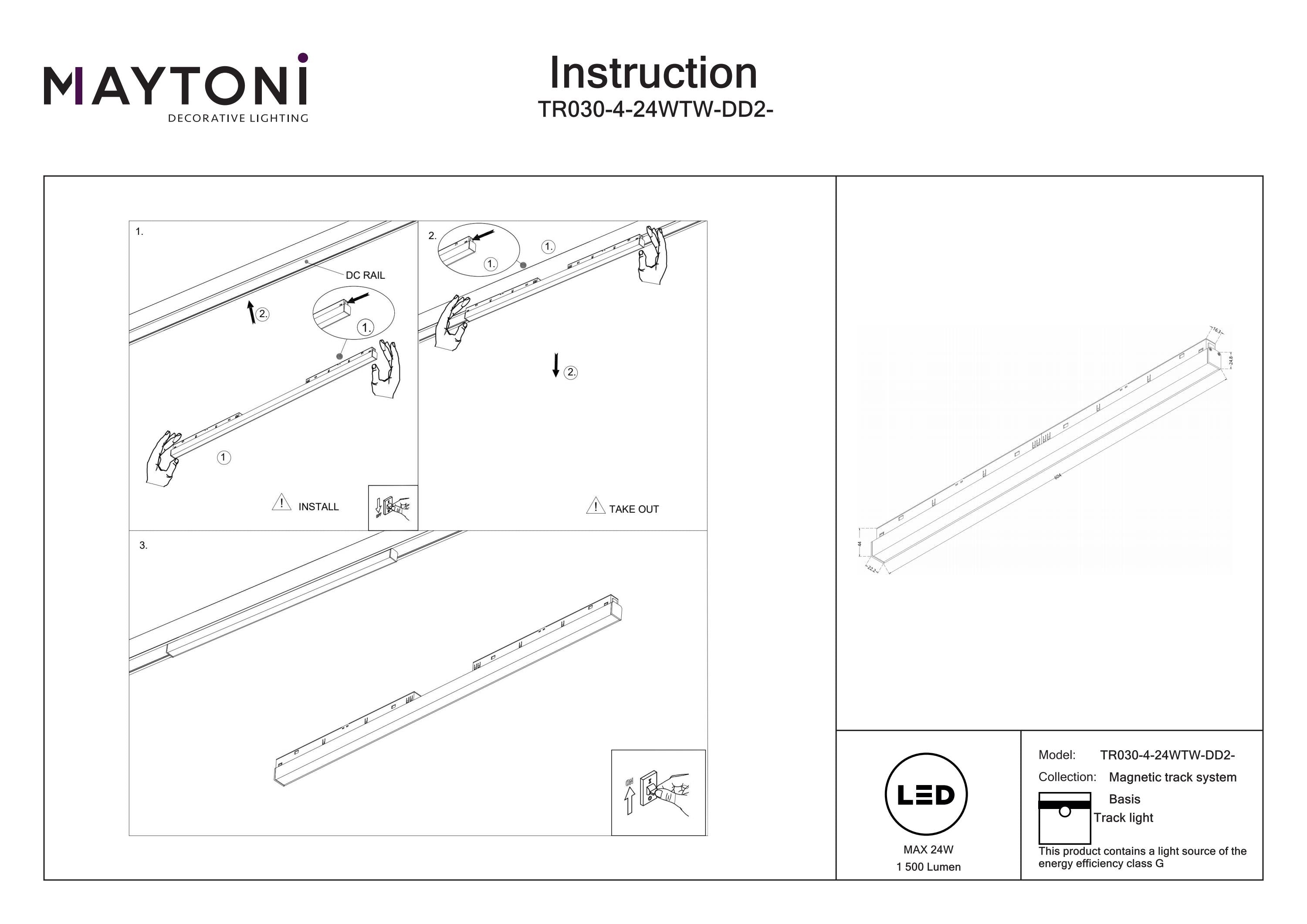 Track Lighting Basis Magnetic track system Exility 120° 2700-6000K