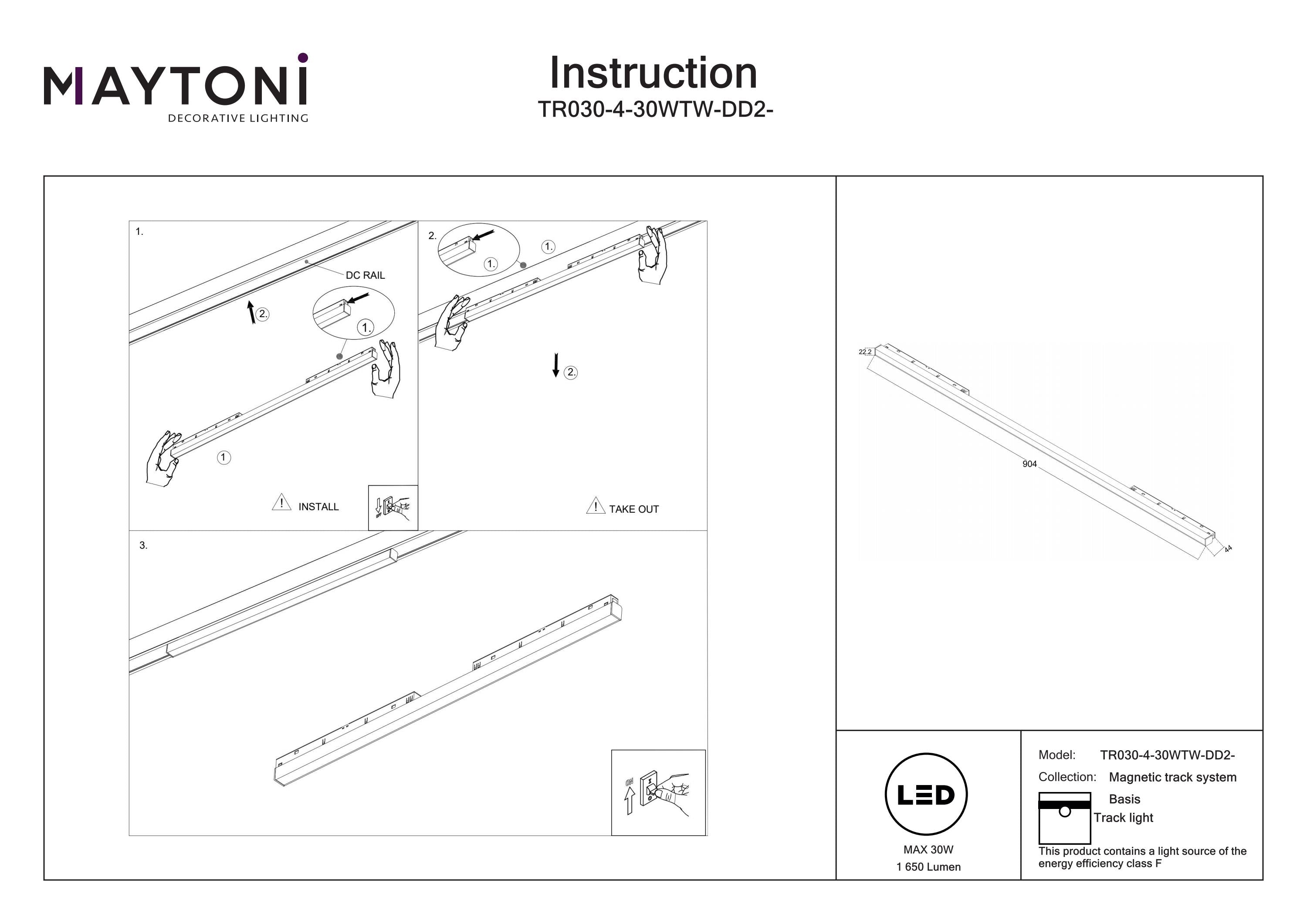 Track Lighting Basis Magnetic track system Exility 120° 2700-6000K