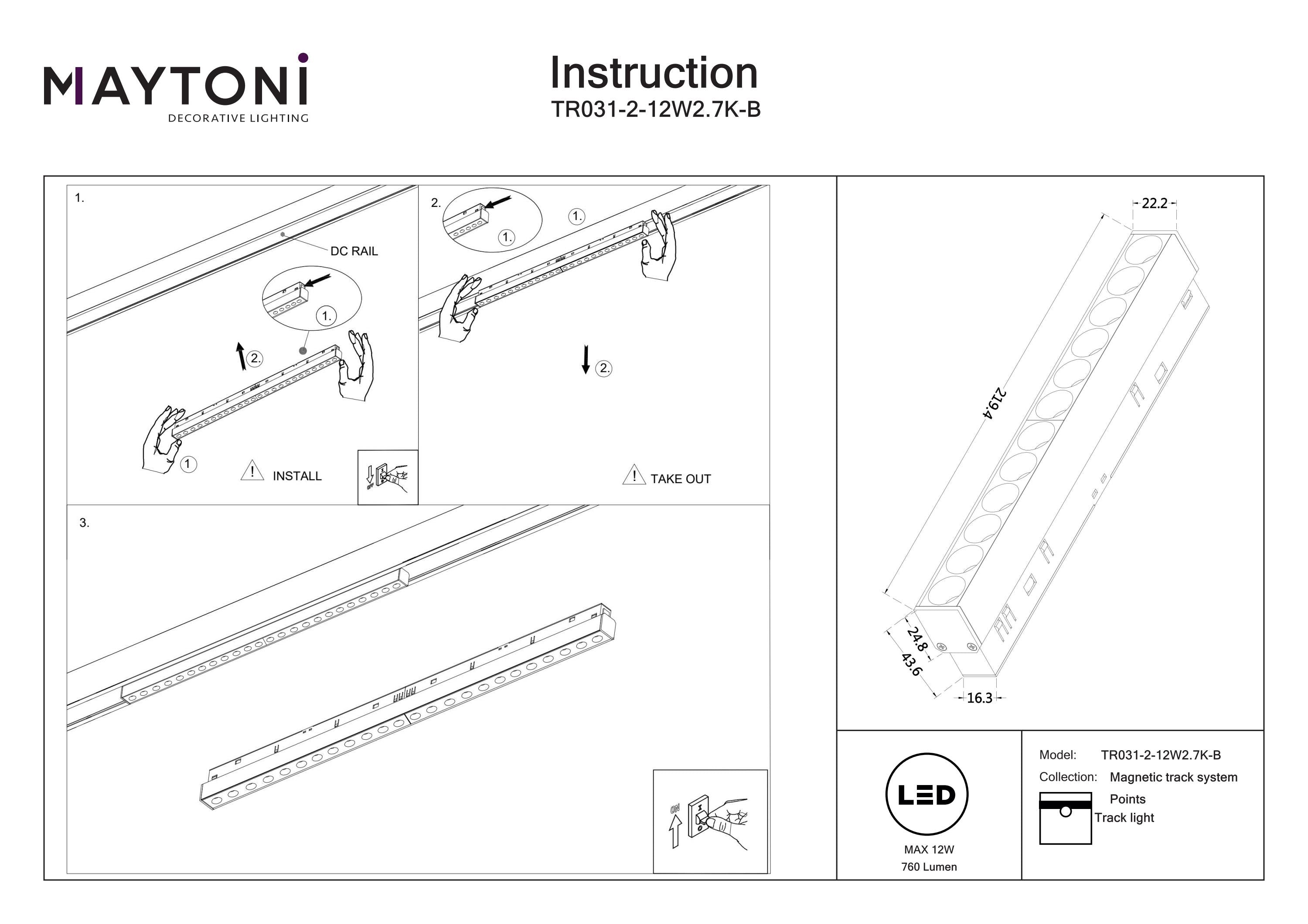 Track Lighting Points Magnetic track system Exility