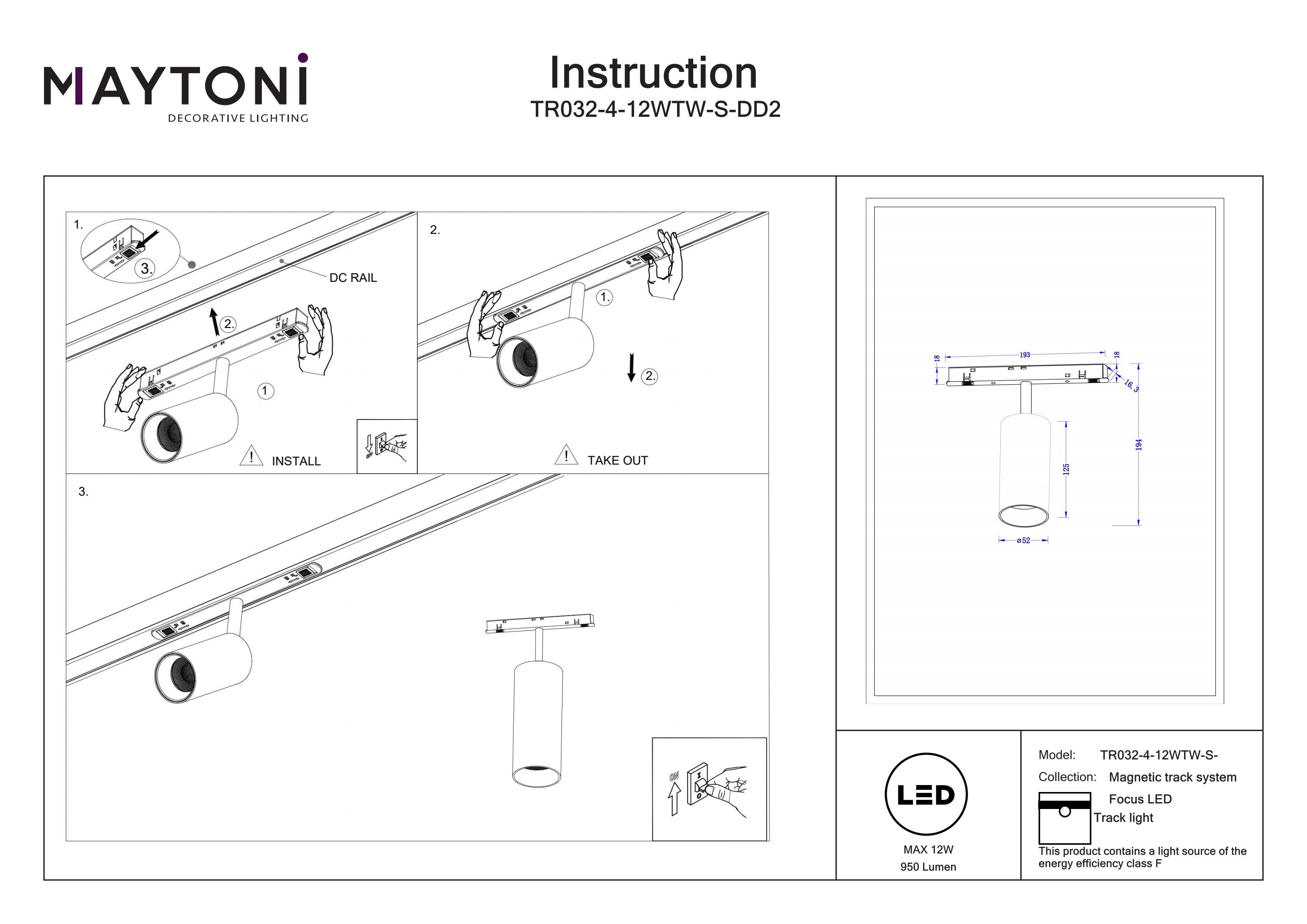 Track Lighting Focus LED Magnetic track system Exility 2700K 36°