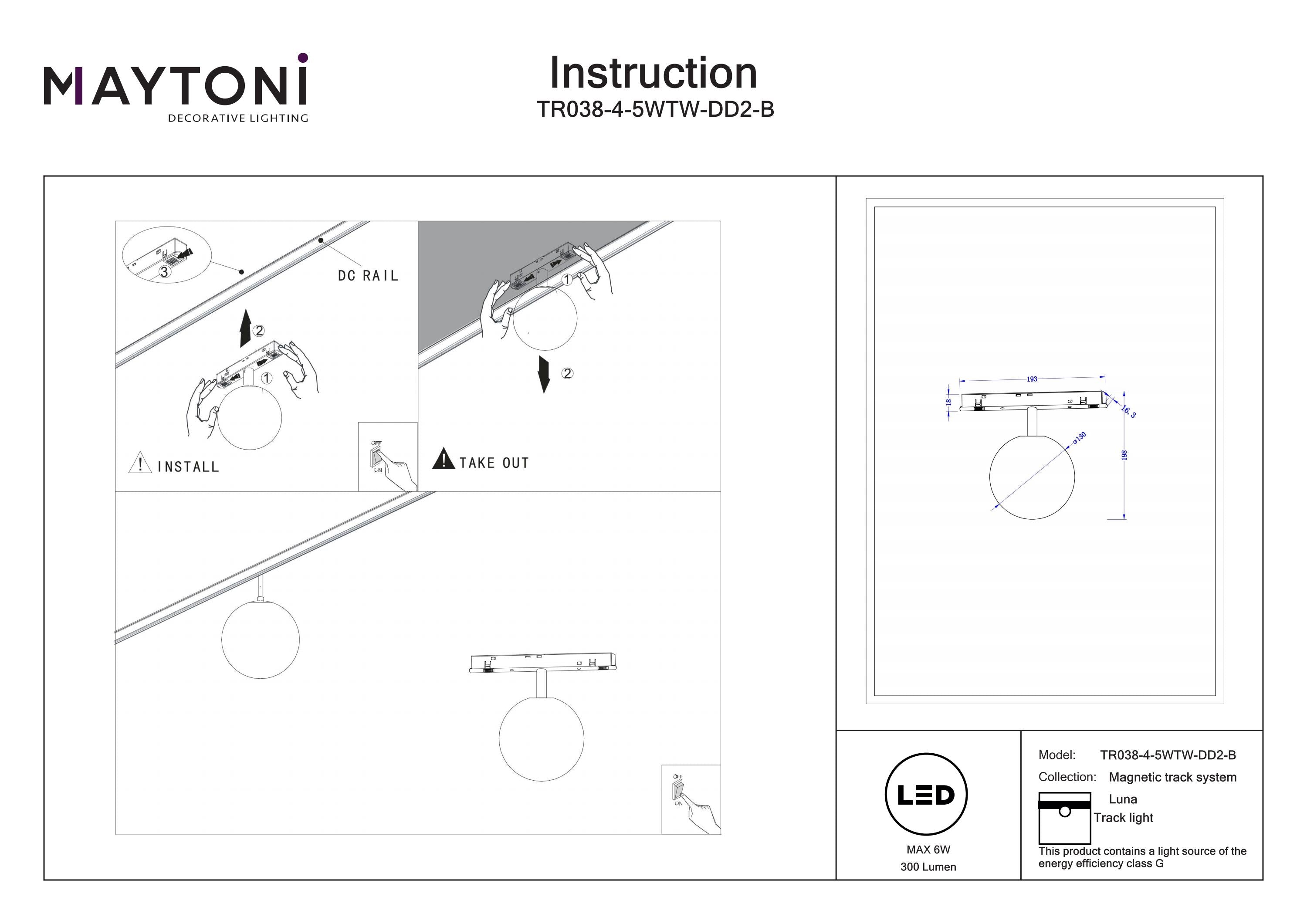 Track Lighting Luna Magnetic track system Exility 2700K-6000K 6W 360°