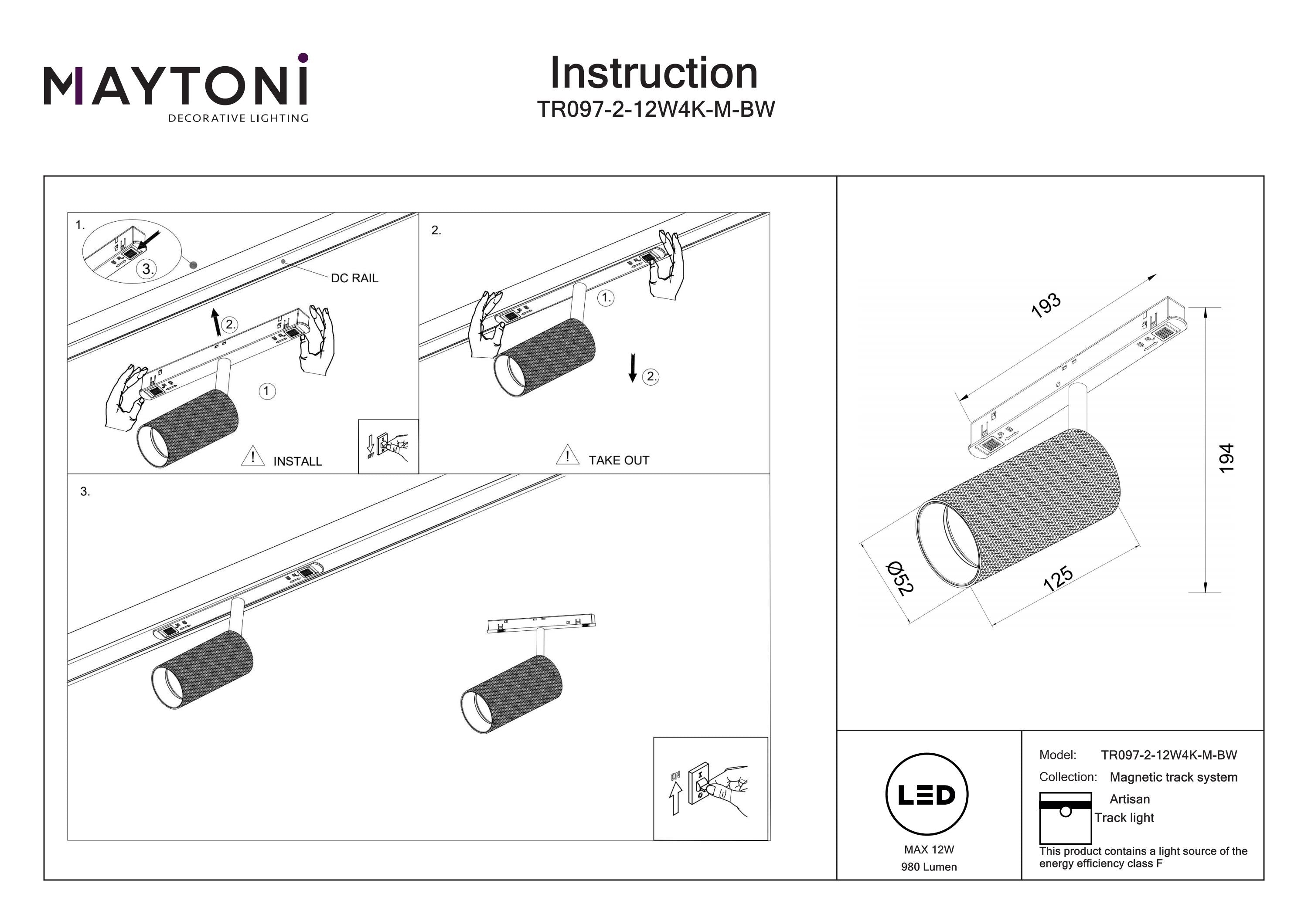 Track Lighting Artisan Magnetic track system Exility 12W 36°