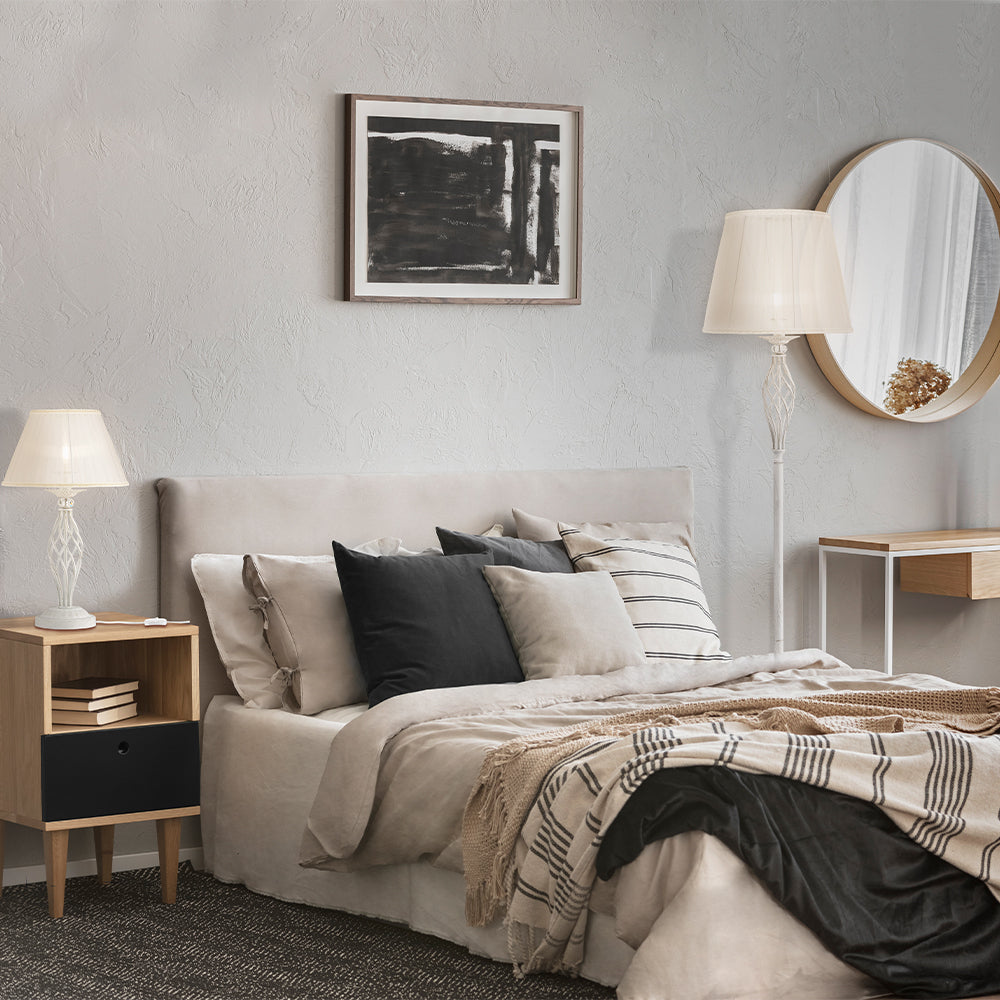 Grace Floor lamp E14 - Brass/White Finish