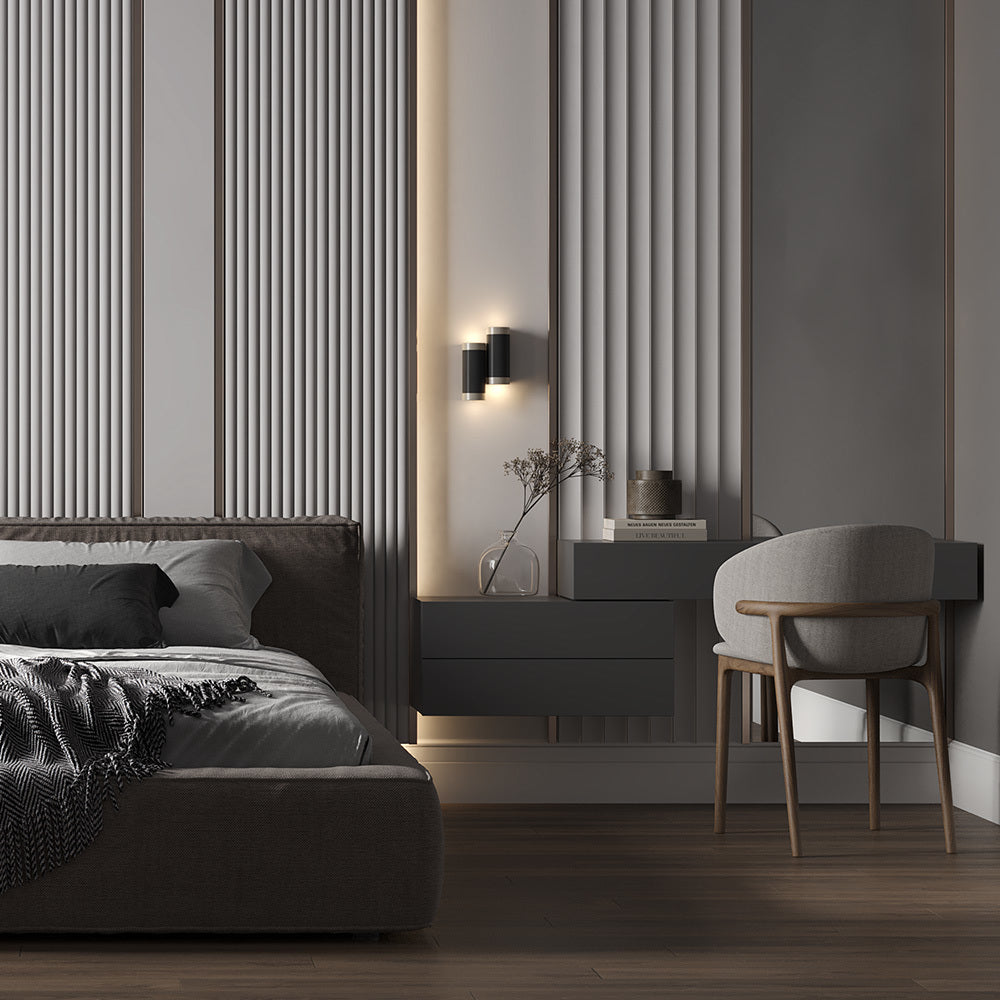 Kilt Wall Light Black/White Finish